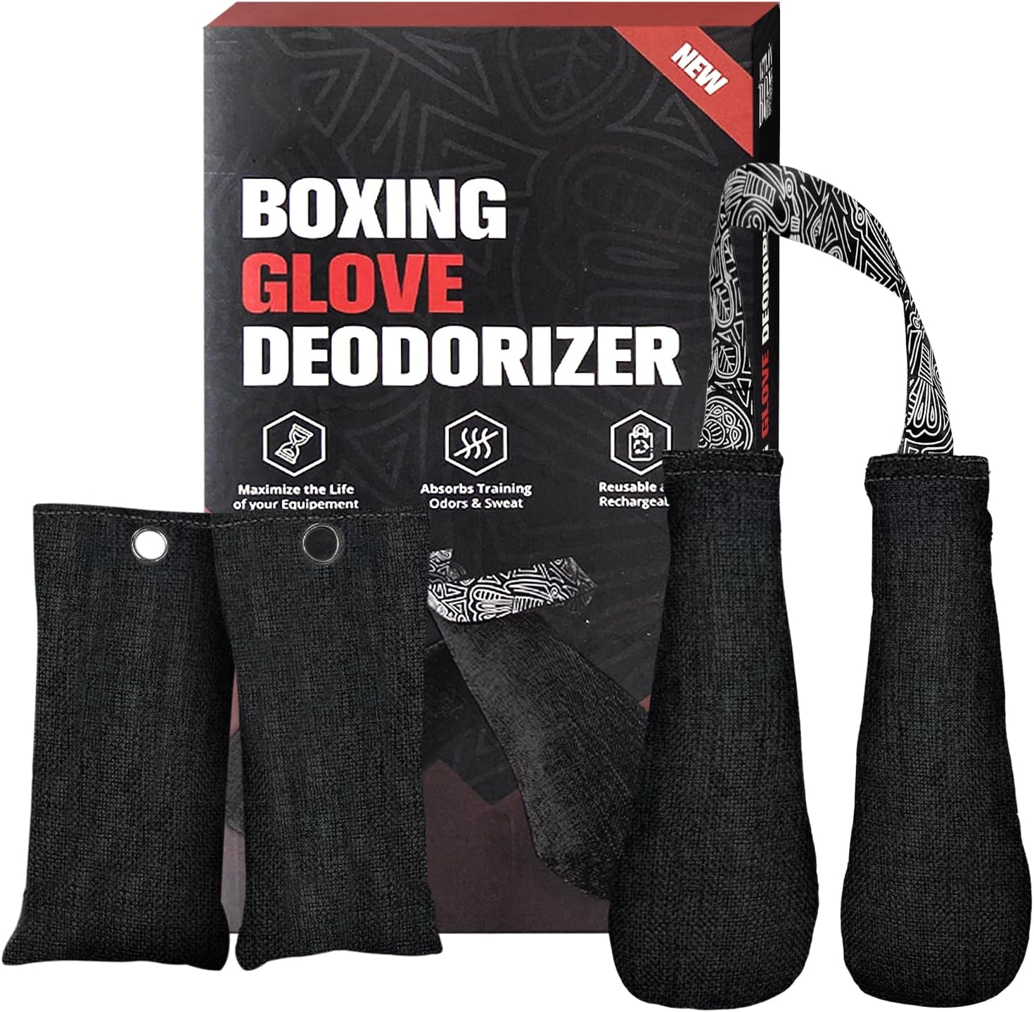 Boxing Glove Deodorisers 2 Pack, Shoes - Absorbs Stink Leaves Gloves Fresh Sweat Absorb Smells Improved Bamboo Charcoal Deodoriser for Boxing, Football Shoes, Cricket Gloves Bags & Sports Gear image number 6