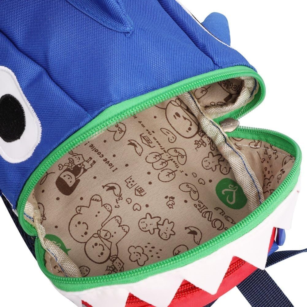 Haozaikeji Toddler Backpack Kids Backpack with Safety Reins Cute Shark Shape School Bag for Boys and Girls Mini Animal Preschool Bag for 1-5 Years Children - Blue image number 1