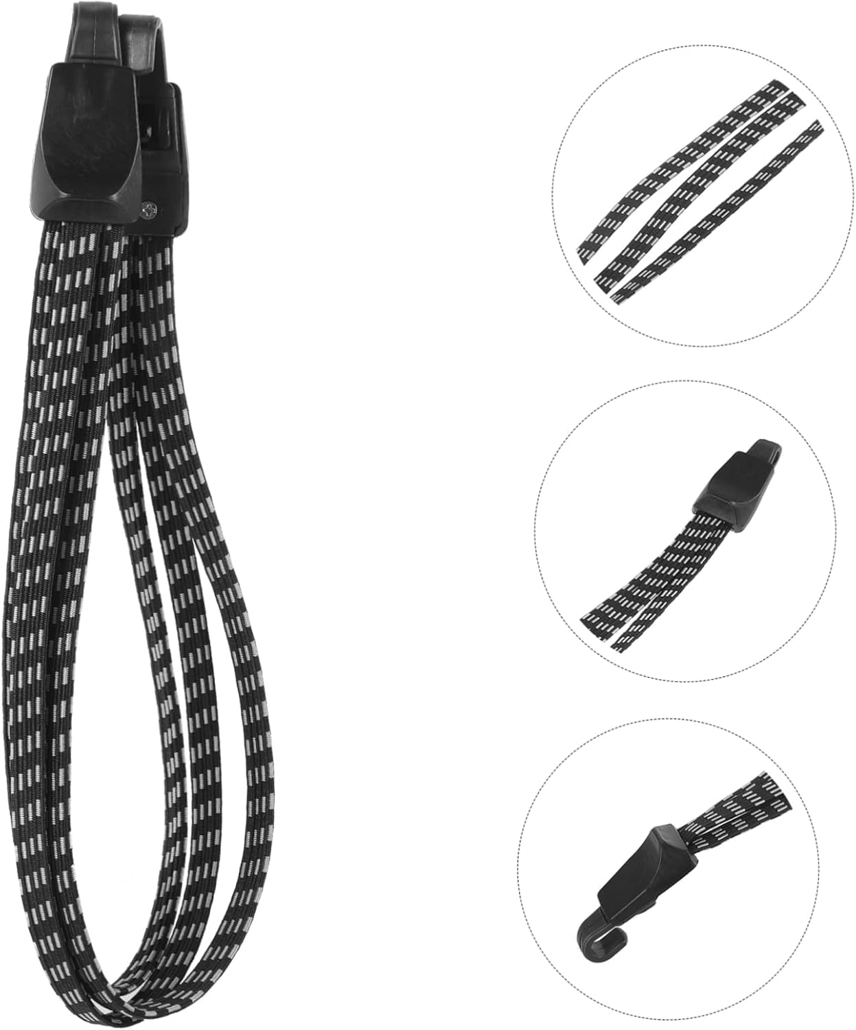 GALPADA Black Heavy-Duty Bike Luggage Bungee Cord with Hooks, Elastic Cargo Fixing Strap for Cycling and Outdoor Travel, Sturdy Binding Rope for Mountain and Road Bikes image number 2