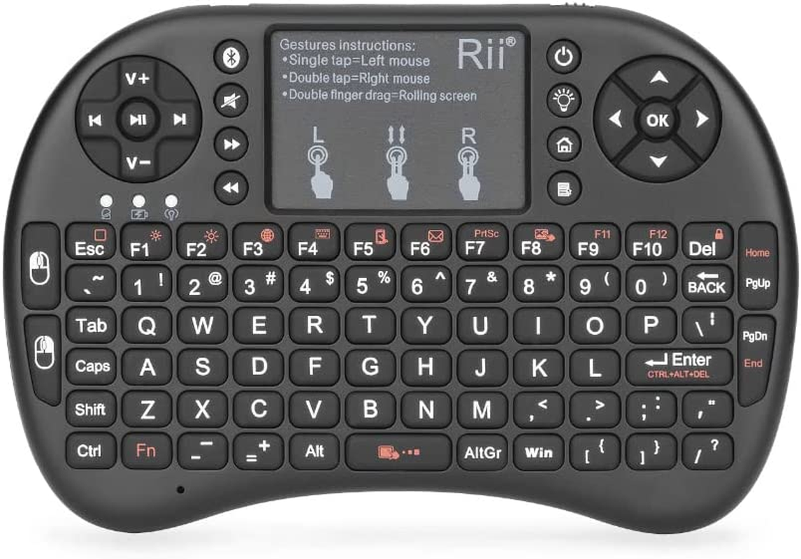 Rii Mini Bluetooth Keyboard with Touchpad＆Qwerty Keyboard, Backlit Portable Wireless Keyboard for Smartphones/Laptop/Pc/Tablets/Windows/Mac/Tv/Xbox/Ps3/Raspberry Pi image number 5