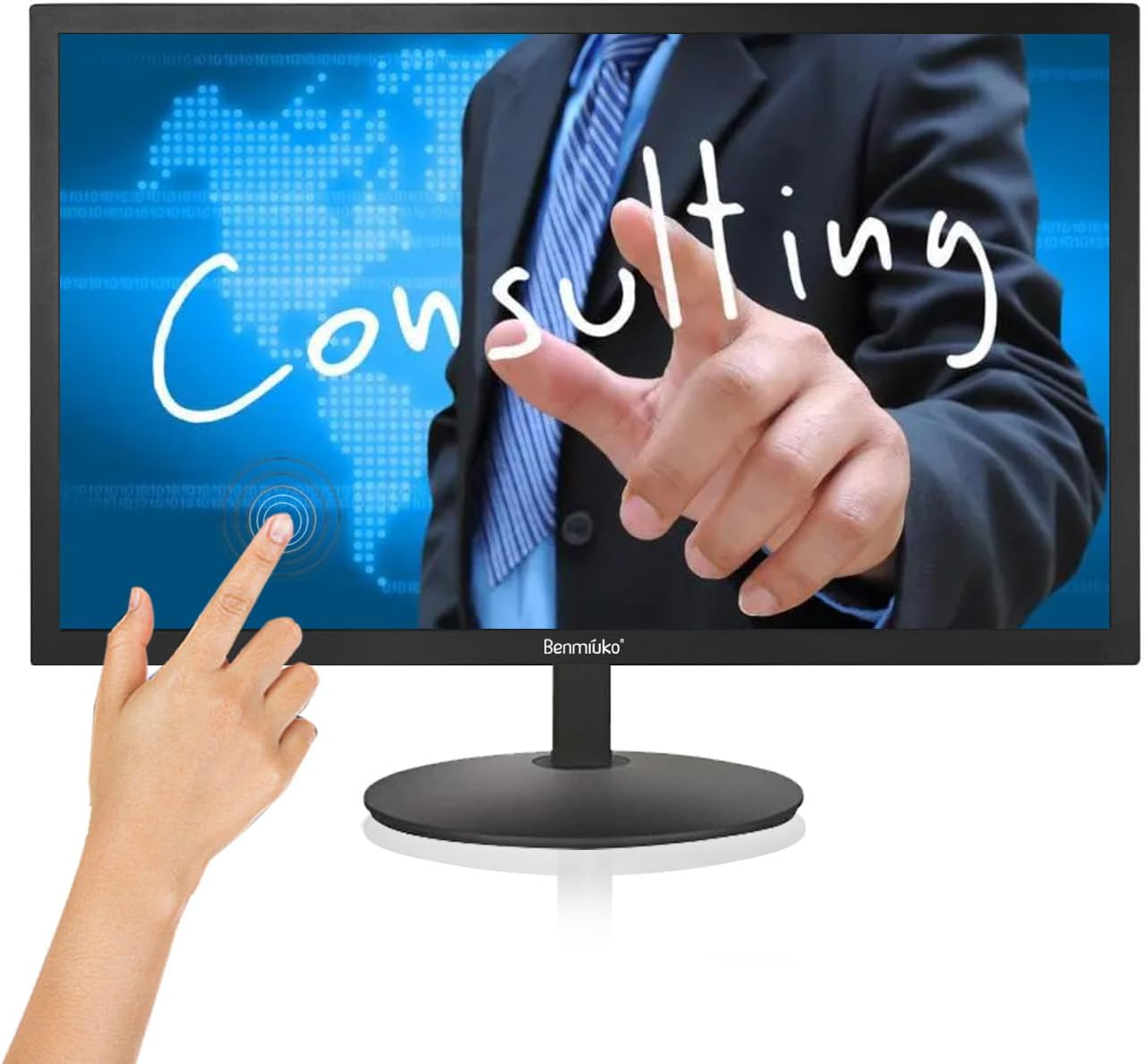 24 Inch Touch Screen Monitoring Security Camera Monitor, LCD Display, Multi-Function Interface, HDMI, BNC, VGA, AV, USB, CCTV Computer Monitors Built-In Speaker 1920X1080 Full HD