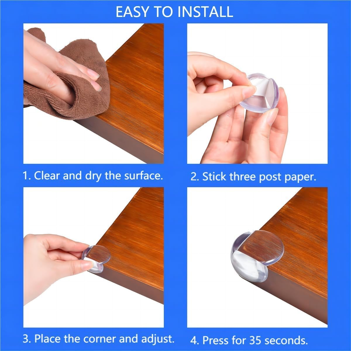 Corner Protectors for Baby，Furniture Edge Bumpers Safety Sharp Corner Guard for Keep Kids Safe with Adhesive Tape（8Pcs）