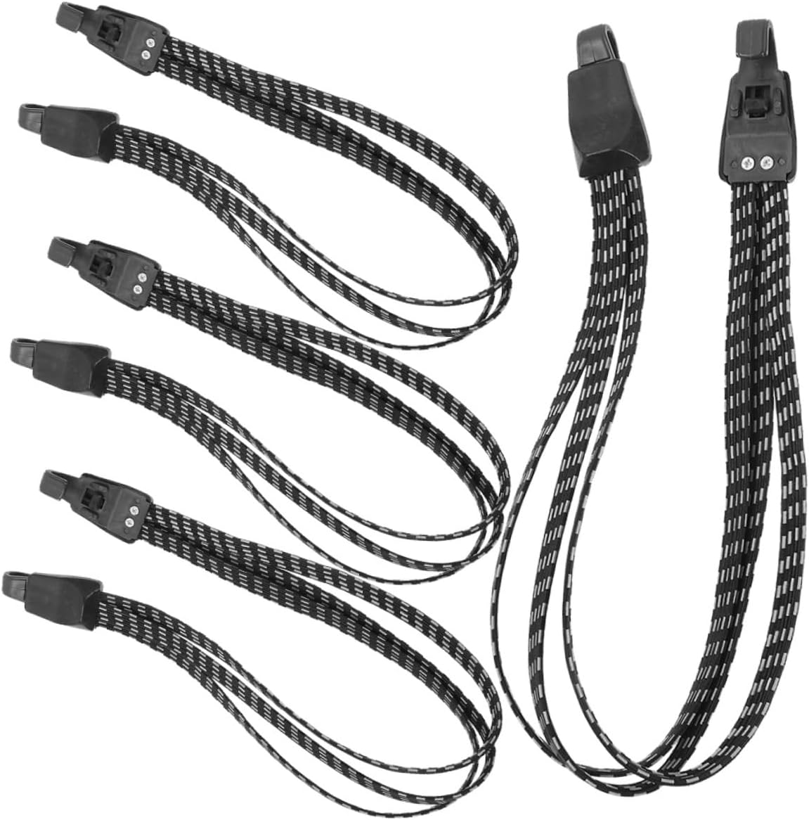 DINHEAROM 4Pcs Elastic Tie down Straps for Bikes Lightweight Flat Bungee Cords for Travel and Mountain Bike Luggage Securement Binding Rope for Bicycle Rack Stability image number 3