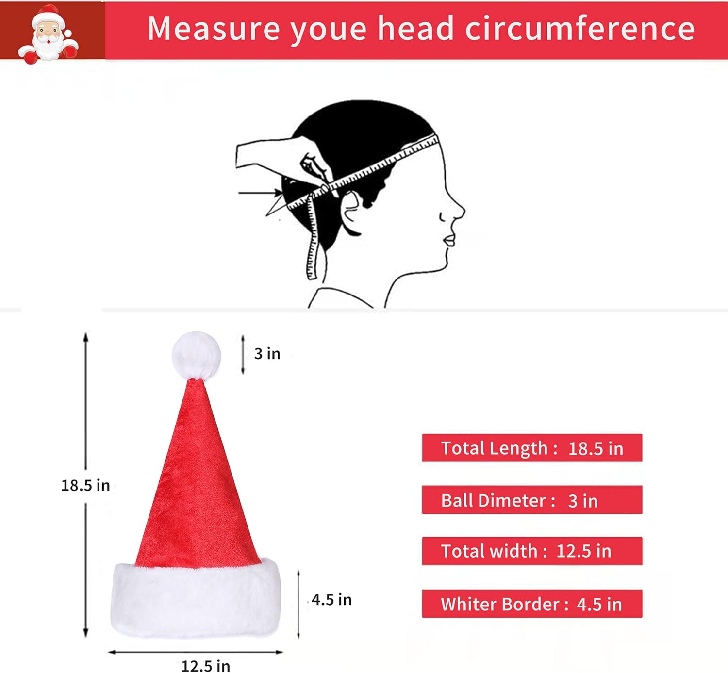 Eoocan Santa Hat for Adults, Unisex Velvet Comfort Xmas Hats Extra Thicken Plush for Christmas New Year Festive Holiday Party - Blue image number 7