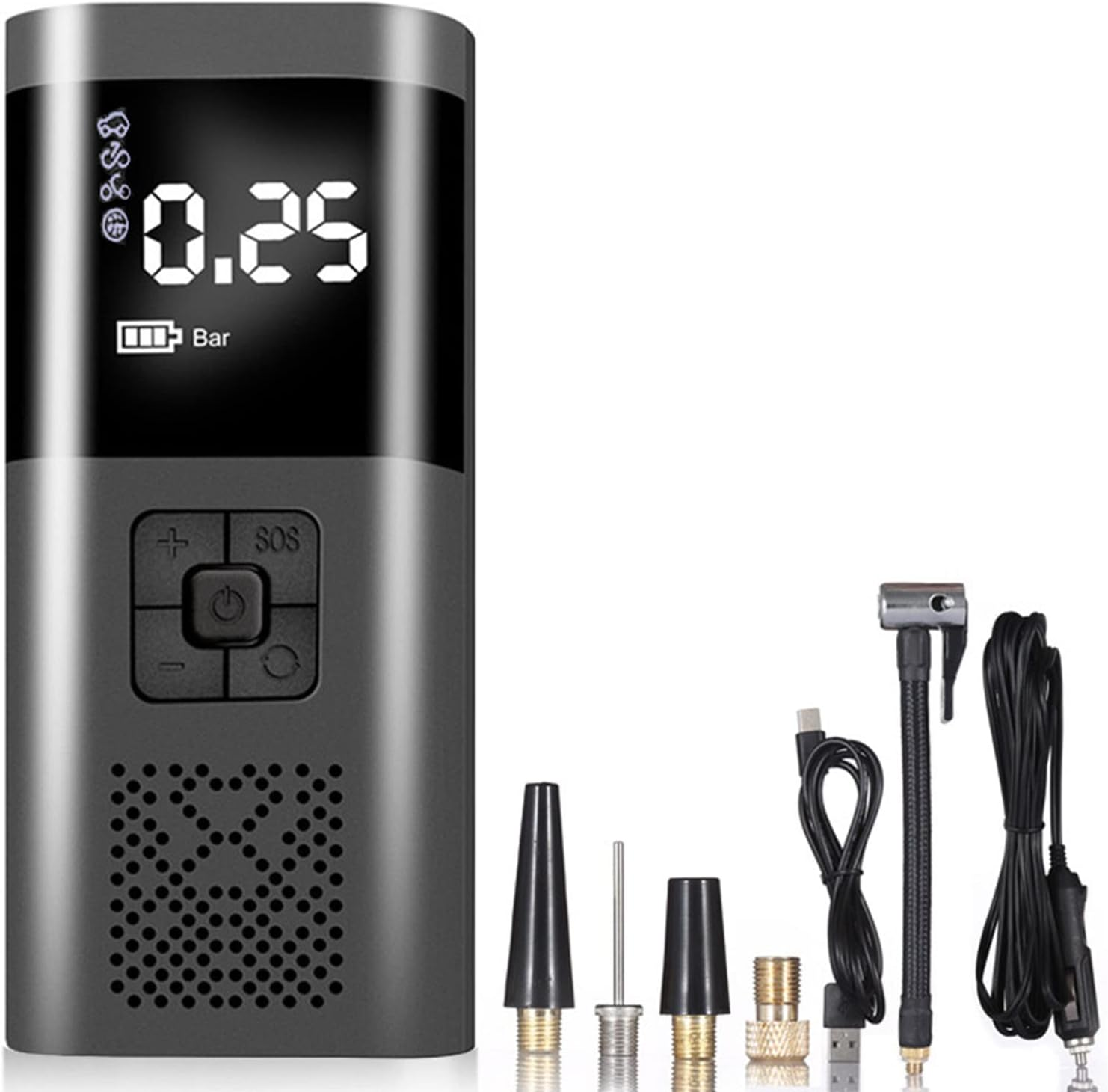 Tire Inflator Portable Air Compressor, Eacam 150PSI Portable Air Pump for Car Tires with 6000Mah Battery, Digital Pressure Gauge&Light for Car, Motorcycle, Ball image number 5