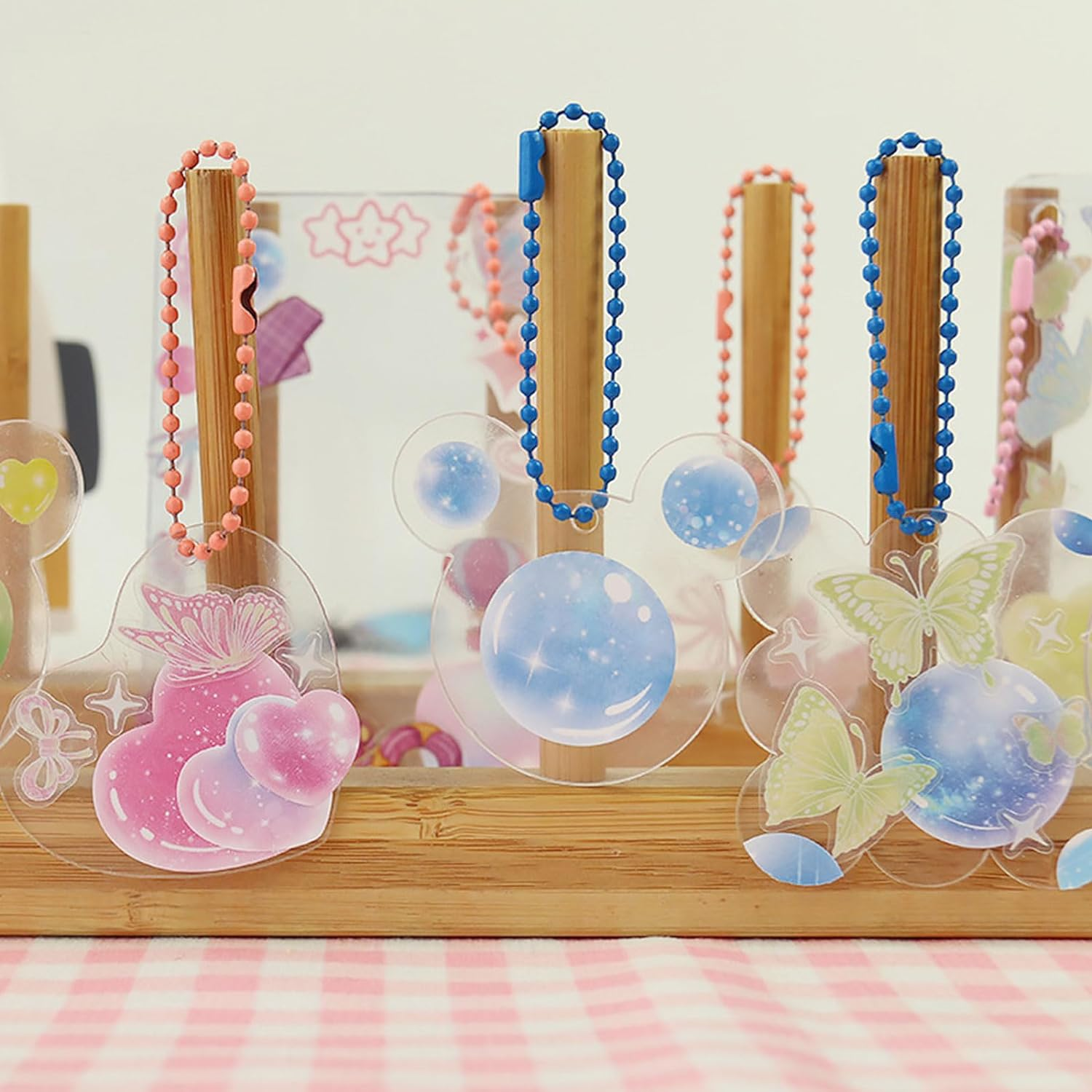 Bagentry 12 Sheets Colorful Deco Stickers, Self Adhesive Kpop Photocard Stickers, Cute Bubble Cloud Butterfly Craft Stickers for Scrapbook Journaling Binder Album Art DIY Cards image number 3