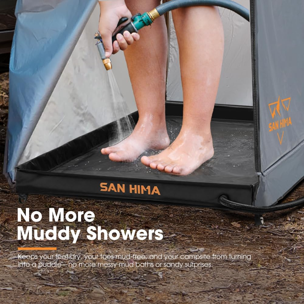 San Hima Camping Shower Tent Base with Drain Hose1.03X1.03M Portable & Foldable RV Awning Floor image number 1