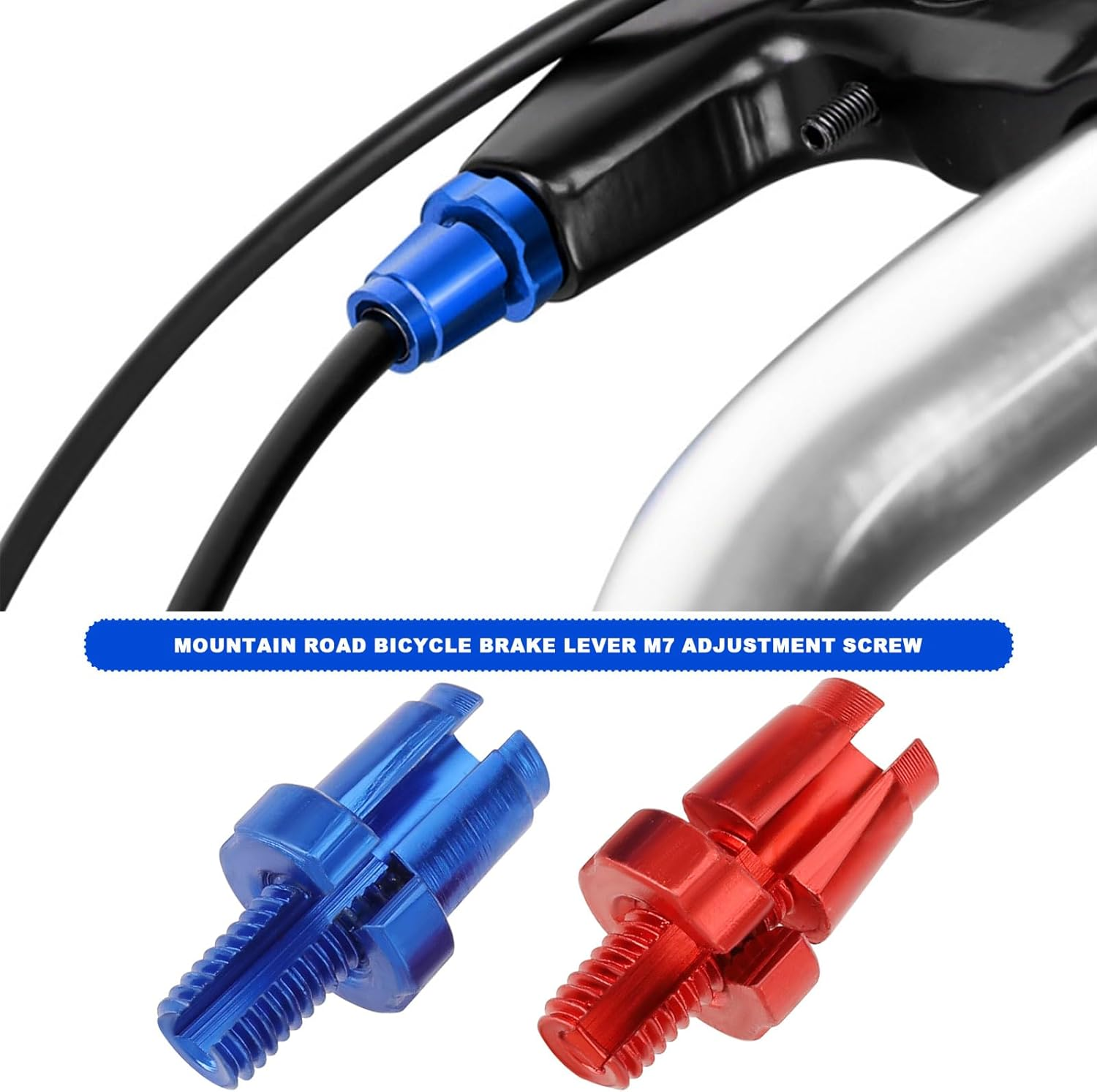 LT Easiyl 10Pcs M7 Bicycle Brake Lever Adjuster Screws Brake Lever Barrel Handle Screws Fastener Aluminium Alloy Road Mountain Bikes Silver Black Red Gold Blue image number 6