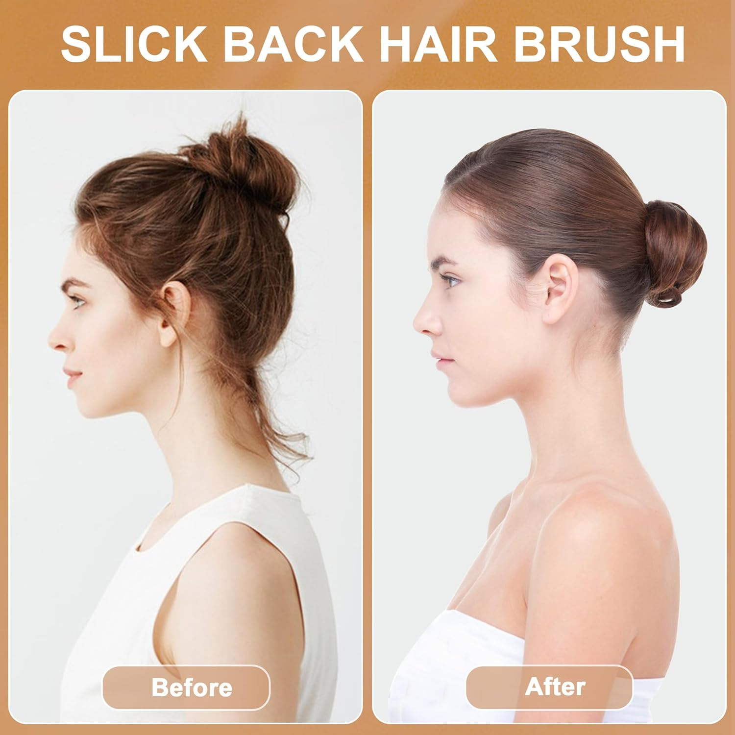 OWIIZI Slick Back Hair Brush for Smoothing Ponytail, Soft Boar Bristle Styling Edge Control Brush for Sleek Hair, Wooden Rat Tail Pointed Handle Wax Stick for Hair, Teasing Hair Brush for Men Women