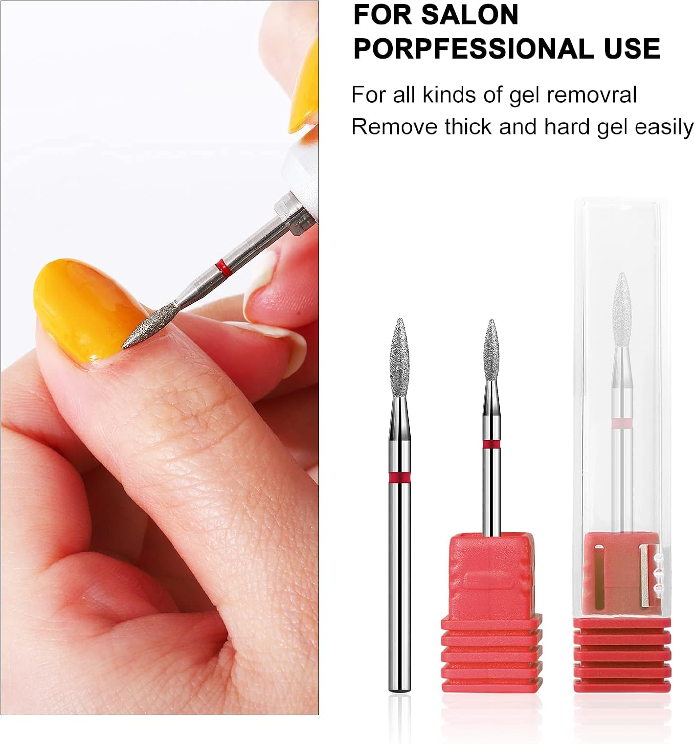 BNG Cuticle Bit for Cutter Gel Nails Nail Cutter Diamond Grinder Manicure Set Electric Nail File 3/32 Inch Professional Nail Drill for Removing Cuticles Nail Polish Salon Tool image number 1