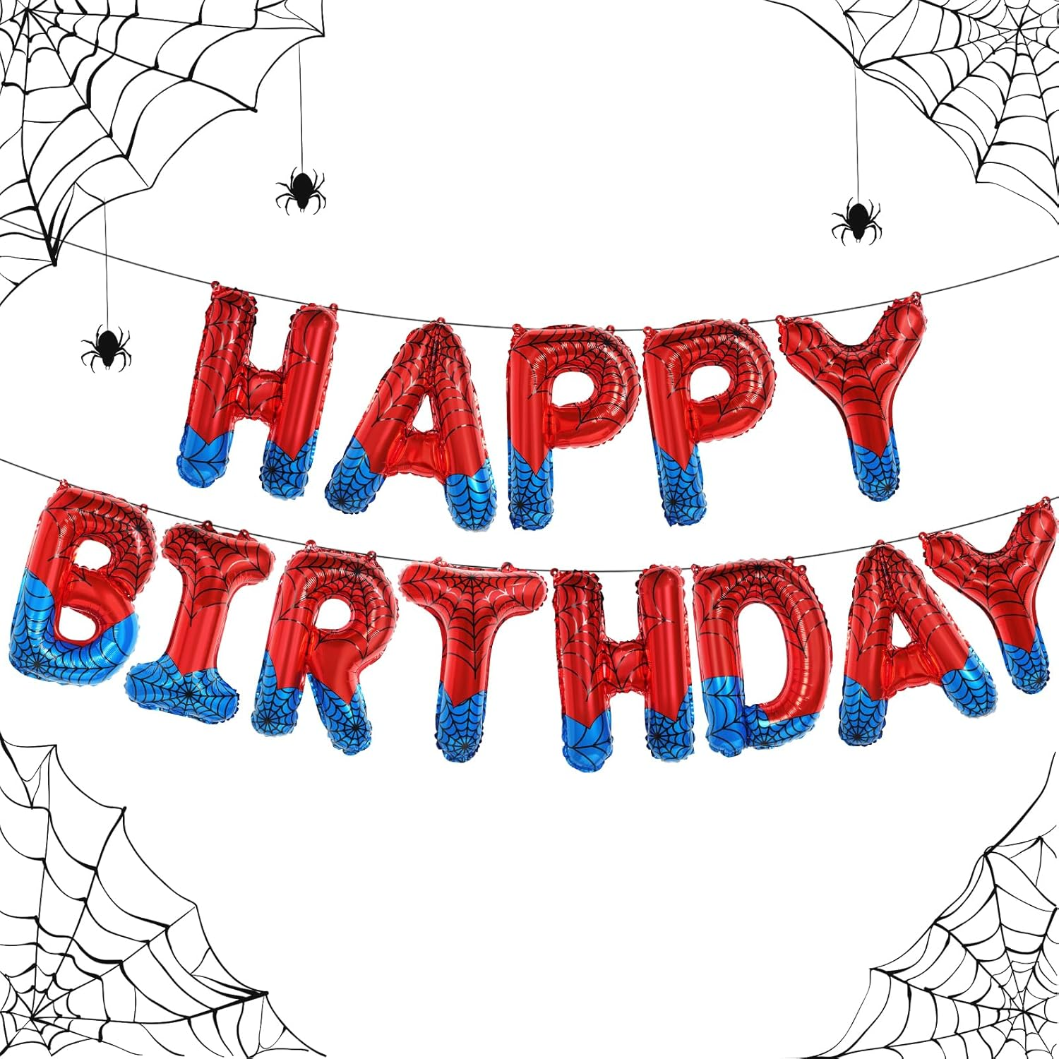 Spider Web Number 3 Balloon Birthday Decoration, Superhero Themed 40In Giant Mylar Number Party Supplies