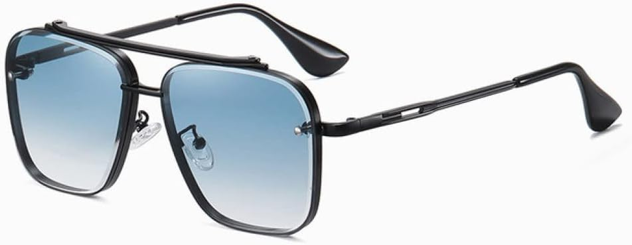 MUTYNE Gradient Sunglasses for Men Fashion Metal Big Frame Sun Glasses