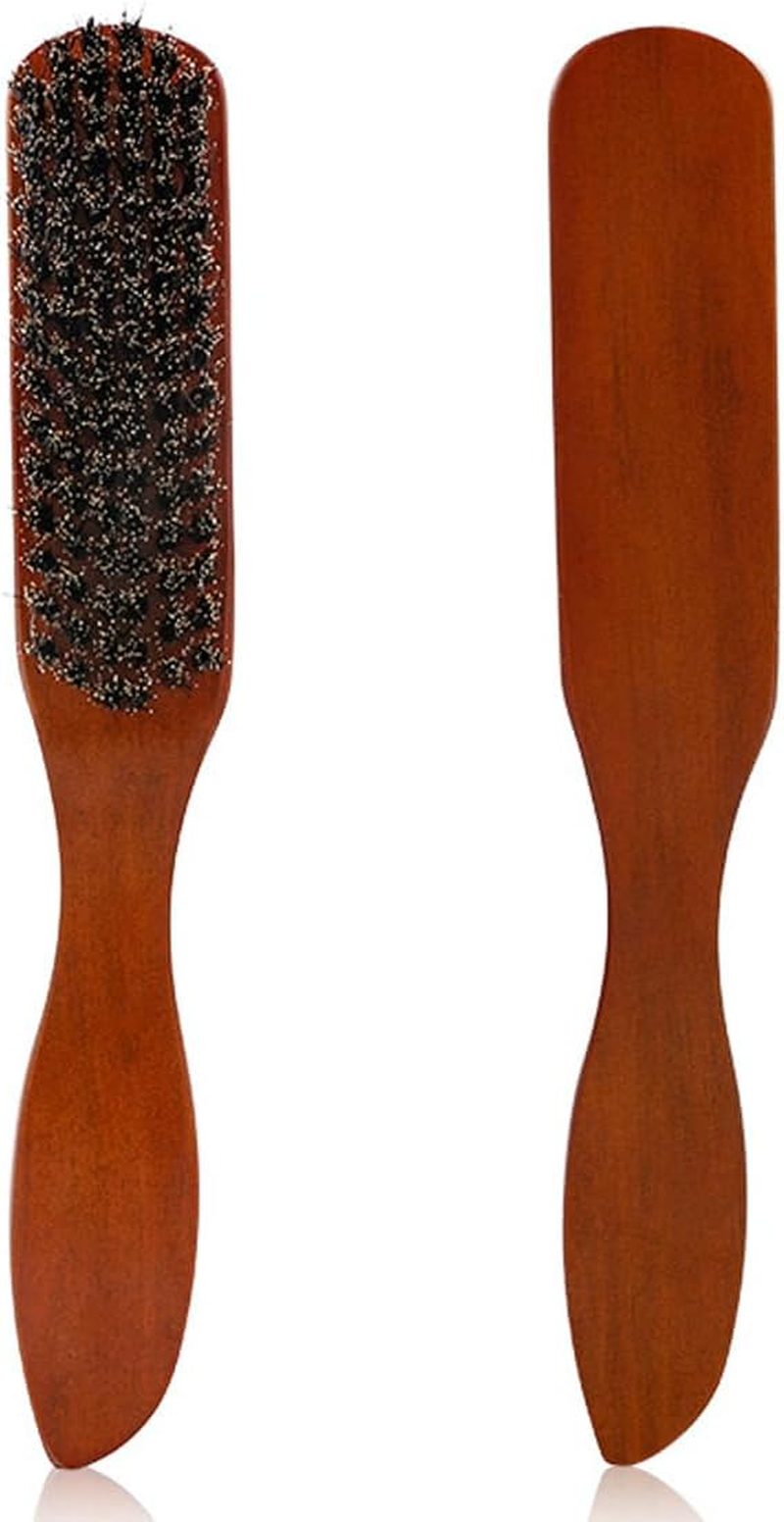 AEIOPRS 1 X Boar Bristle Brush Hair Brush with Wooden Handle Beard Comb Men Sleek Bun Brush Toupee Brush for Long Thick Curly Wavy Dry or Damaged Hair and Beard Styling image number 4
