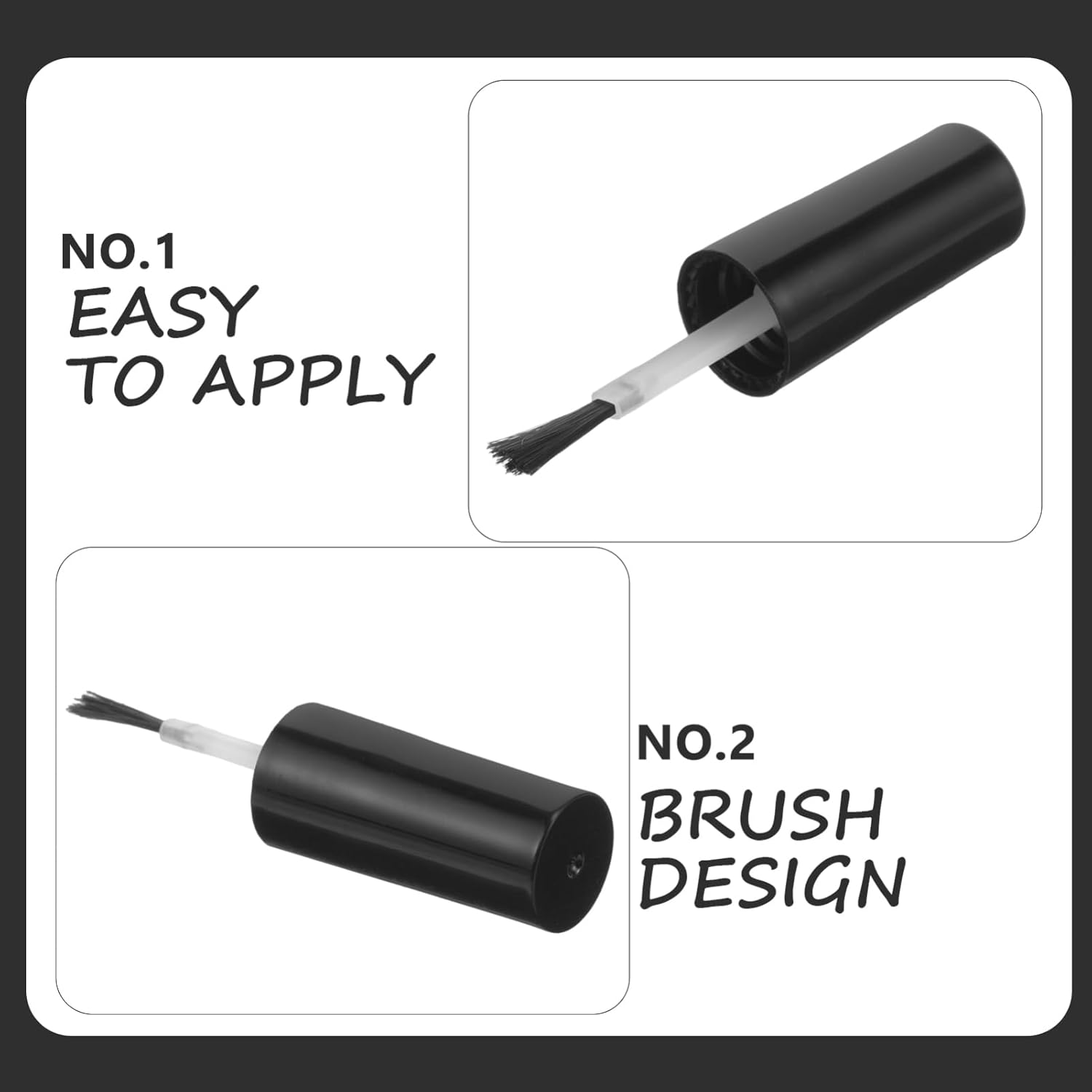 OSOLADY 10Pcs Diy Nail Polish Brush Set Replacement Brushes for Gel Liquid Dip Nail Art Bottle Caps Accessories image number 2