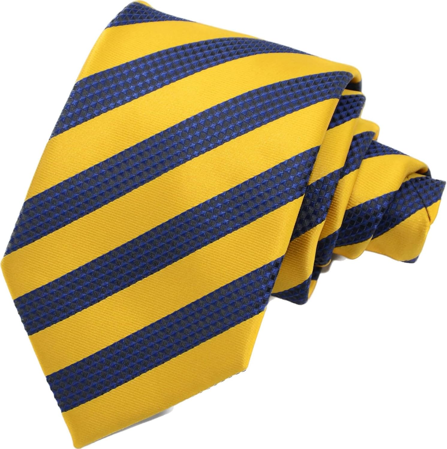 Geotae Zerun New Classic Men'S Striped Silk Tie Necktie - Black Vertical image number 5