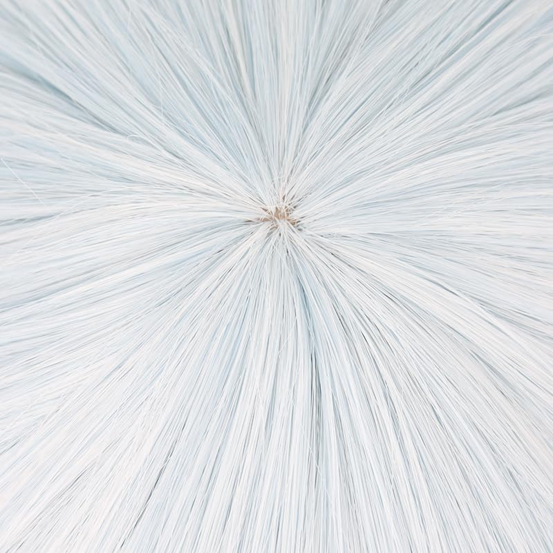 Tongtta Long Straight Anime Cosplay Wig with Bangs Halloween Party Wigs for Women Girls (Light Blue) - Light Blue image number 2