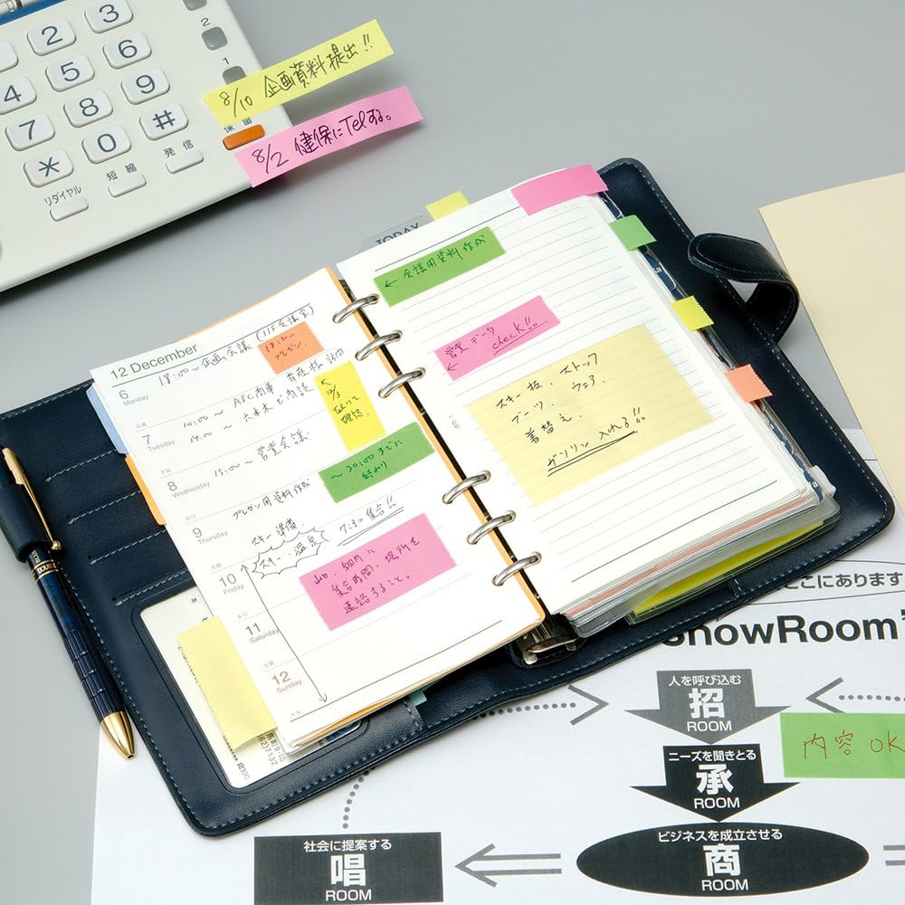 Yamato NORK-25CH-6C Sticky Notes, Noteck, Roll Tape, with Cutter, 1.0 Inches (25 Mm) X 32.8 Ft (10 M)