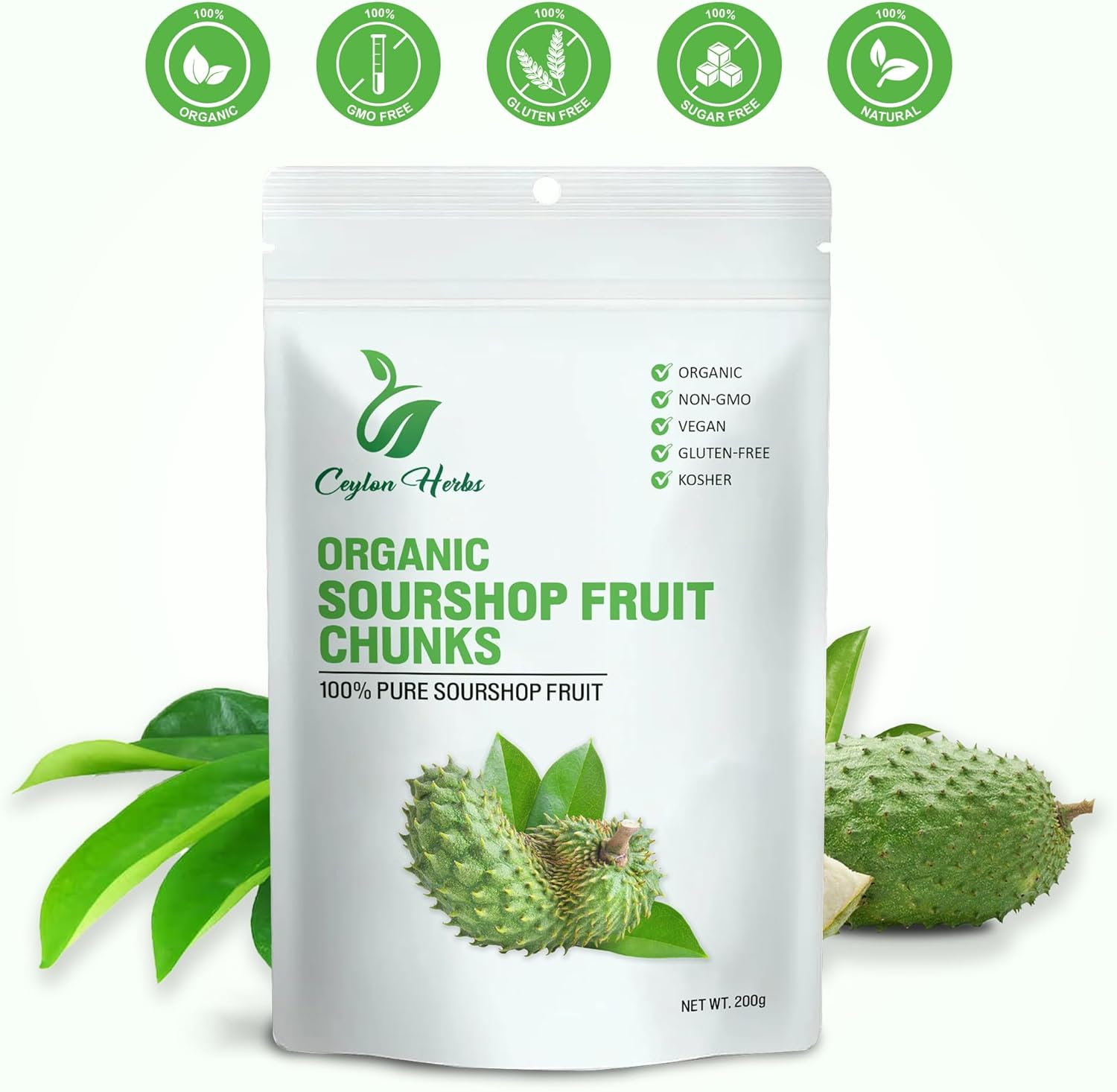 200G Soursop Fruit Chunks - Pure Naturally Dried for Snacks Smoothies and Culinary Use Healthy Dried Fruit image number 6