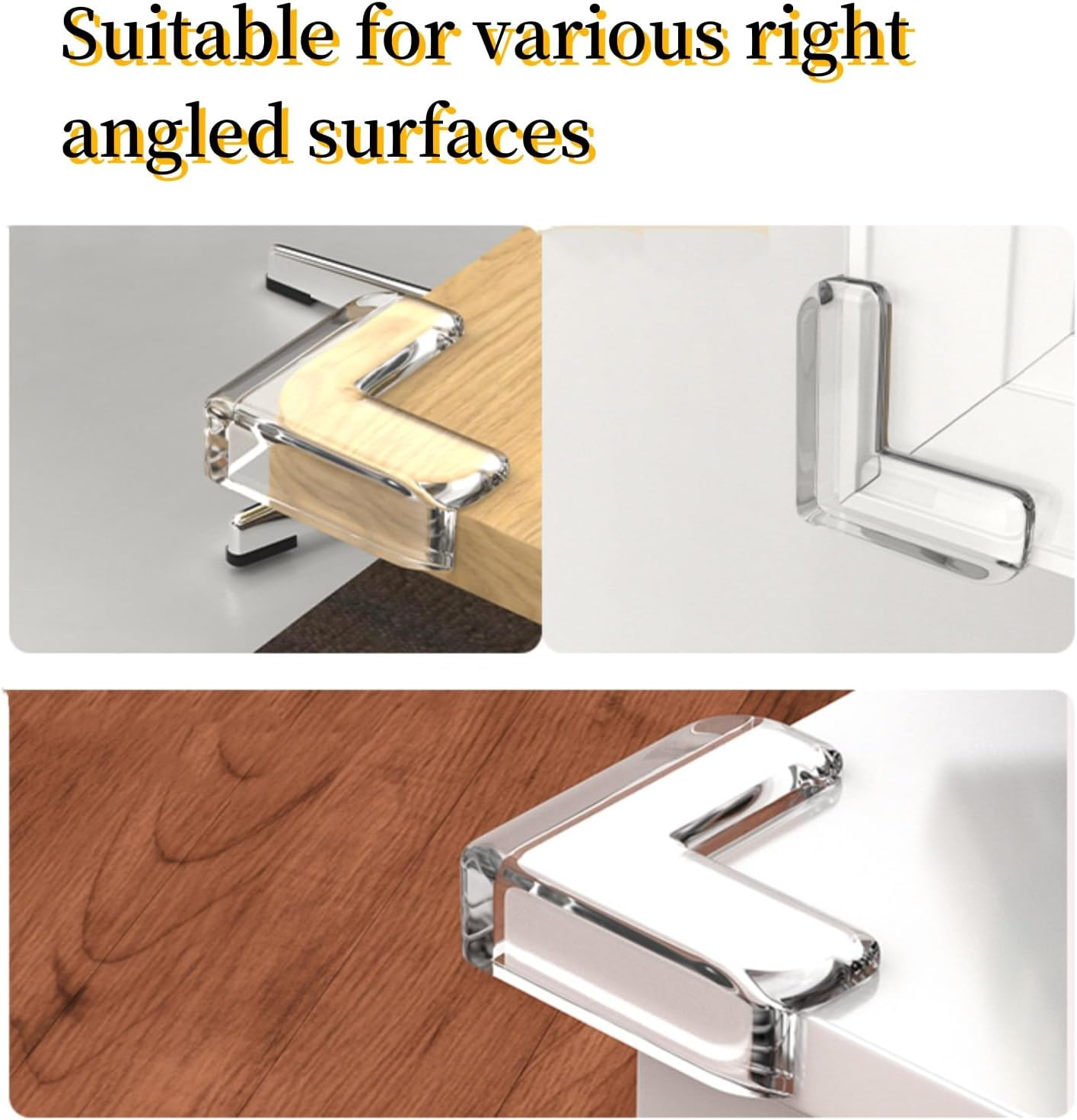 Kuou Clear Corner Protectors for Kids, 20 Packs Baby Proofing Corners Child Safety Corner Guards with Strong Acrylic Adhesive for Furniture against Sharp Corners image number 4