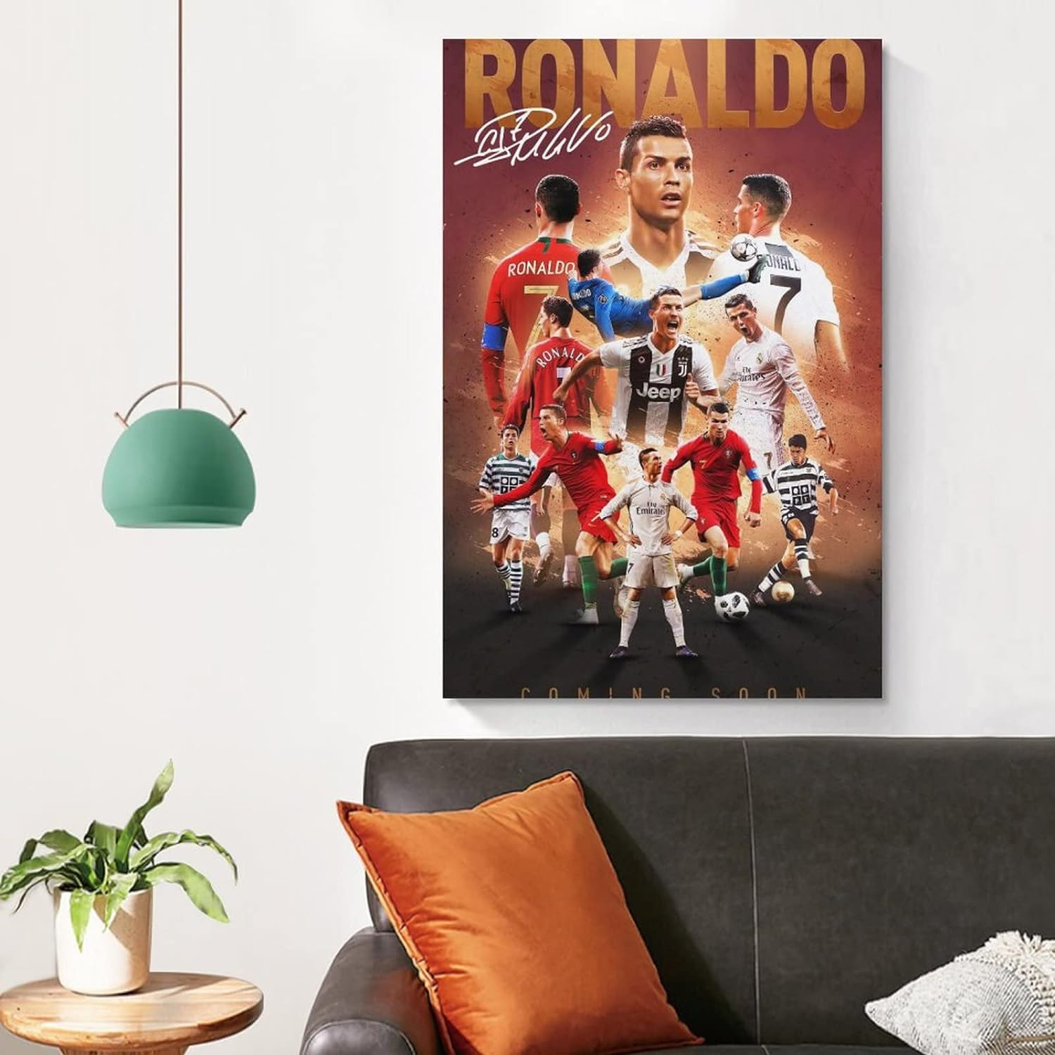 Cristiano Ronaldo Poster 2 Wall Art Canvas Print Poster Home Bathroom Bedroom Office Living Room Decor Canvas Poster Unframe: 12X18Inch(30X45Cm) image number 2