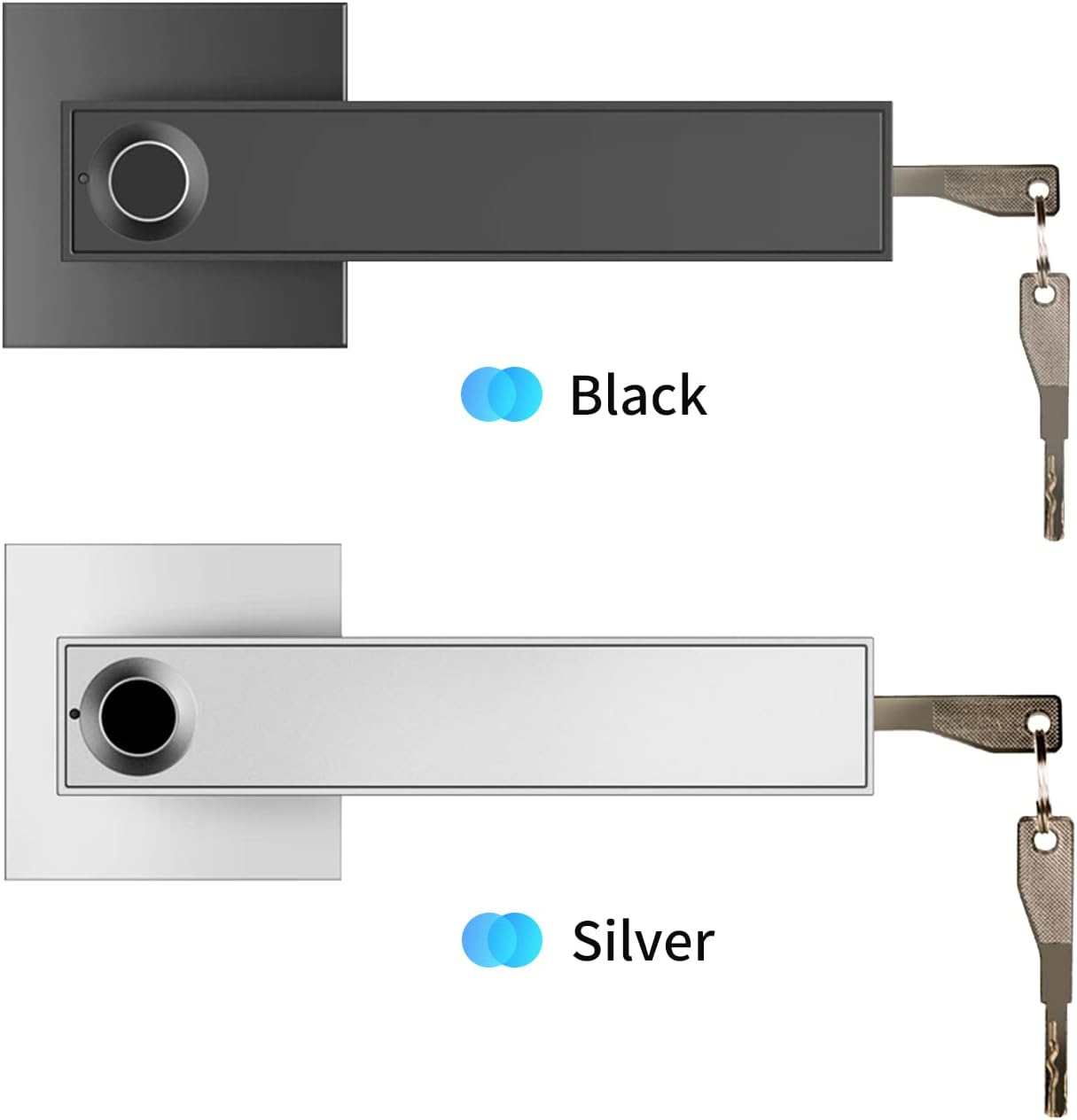 Mingzhe 30 Groups Fingerprint Door Lock Smart Door Knob Gate Locks Left-Right Open Door Lever Lock Set Entry Door Lock for Home Interior Door Bedroom Hotel Warehouse Office - Black image number 6