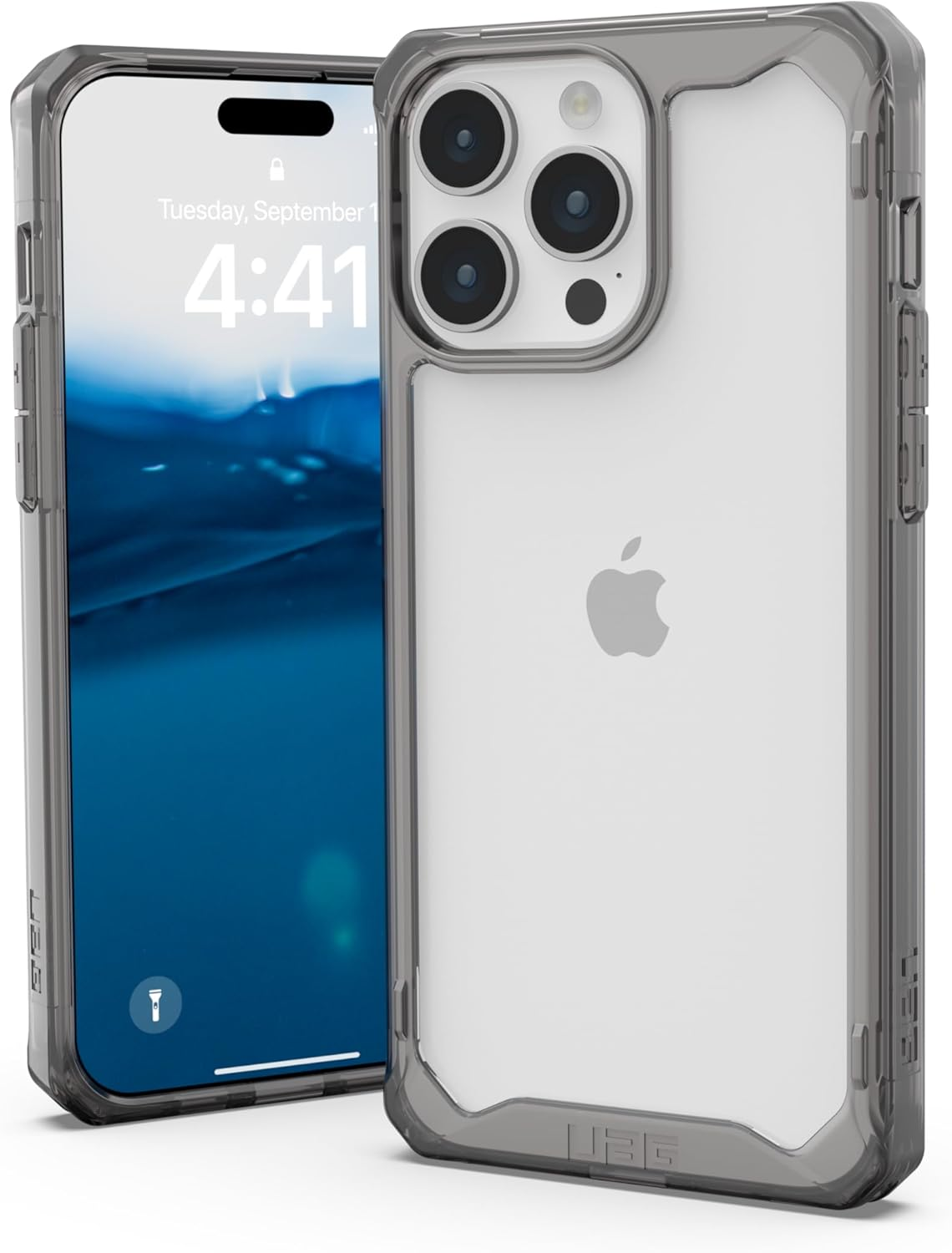 URBAN ARMOR GEAR UAG Case [Updated Version] Compatible with Iphone 15 Pro Max Case 6.7" Plyo Ash Rugged Anti-Yellowing Transparent Clear Military Grade Dropproof Protective Cover image number 2