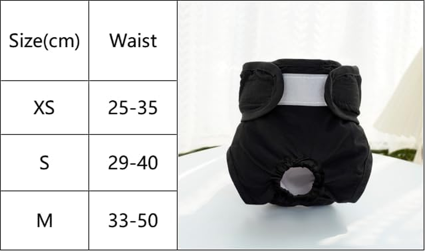 Reusable Cat Diapers and Stud Pants to Prevent Pee Marking - with Adjustable Tabs to Fit Safety Pants, anti Mating and anti Harassment Physiological Pants (Black, M, Count, 1)