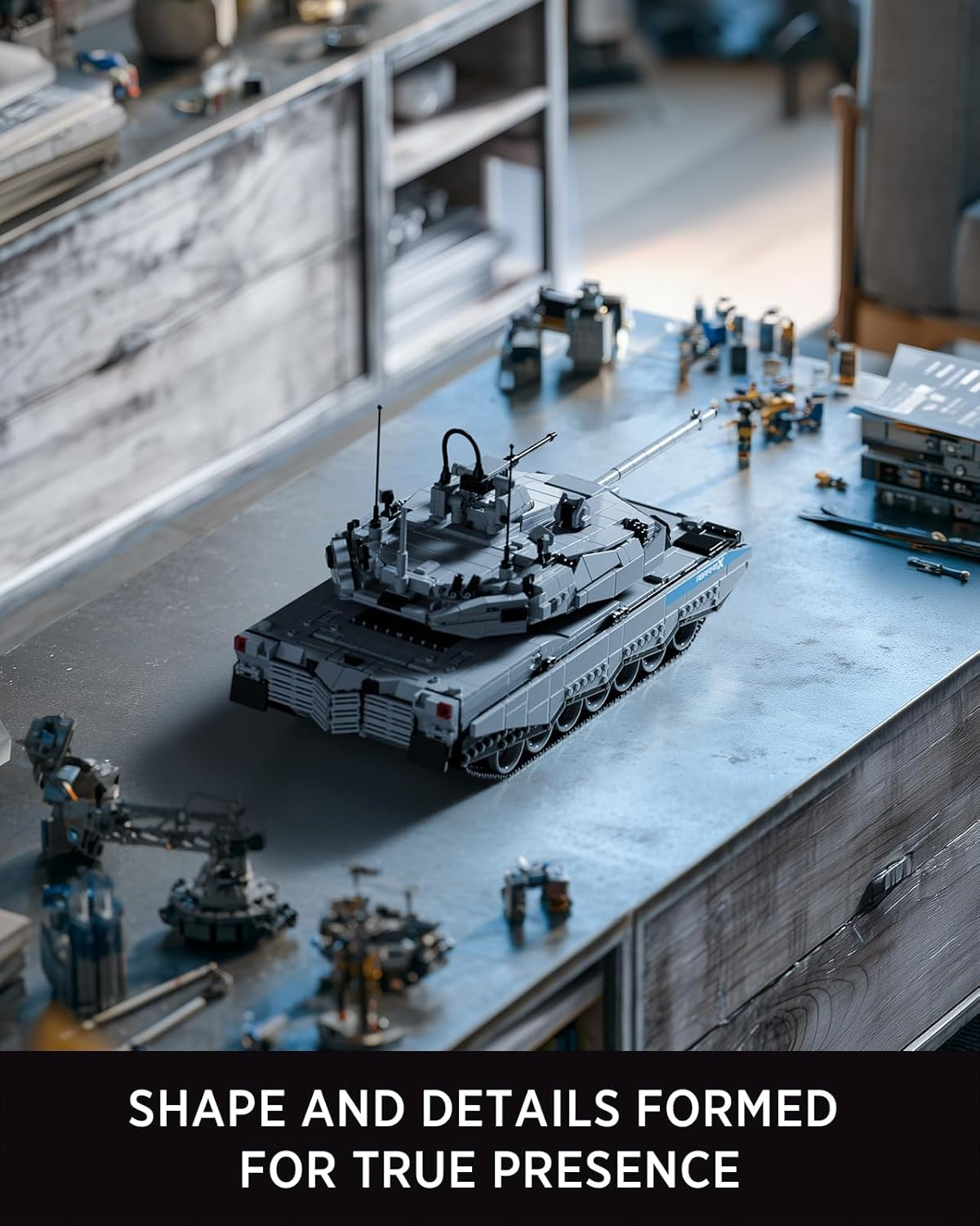 Nifeliz Military Abramsx Tank Model Set, Army Main Tank Building Set for Adults to Build and Collection, Display Model for Military Enthusiasts (2,136 PCS, NF10300) image number 5