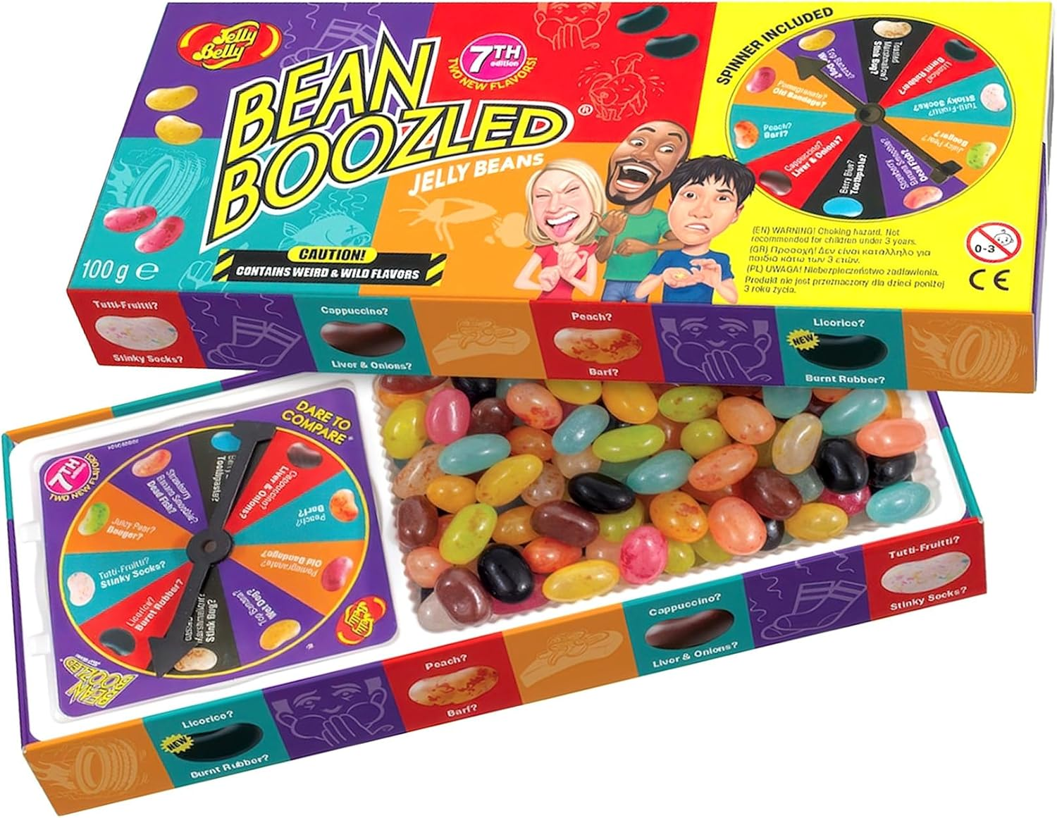 Jelly Belly Bean Boozled 100G with Wheel - American Candy - Bizarre Tastes Challenge - Jelly Beans Challenge - Fun & Extreme Game - Ideal for Parties, EVG/EVJF & Parties image number 3