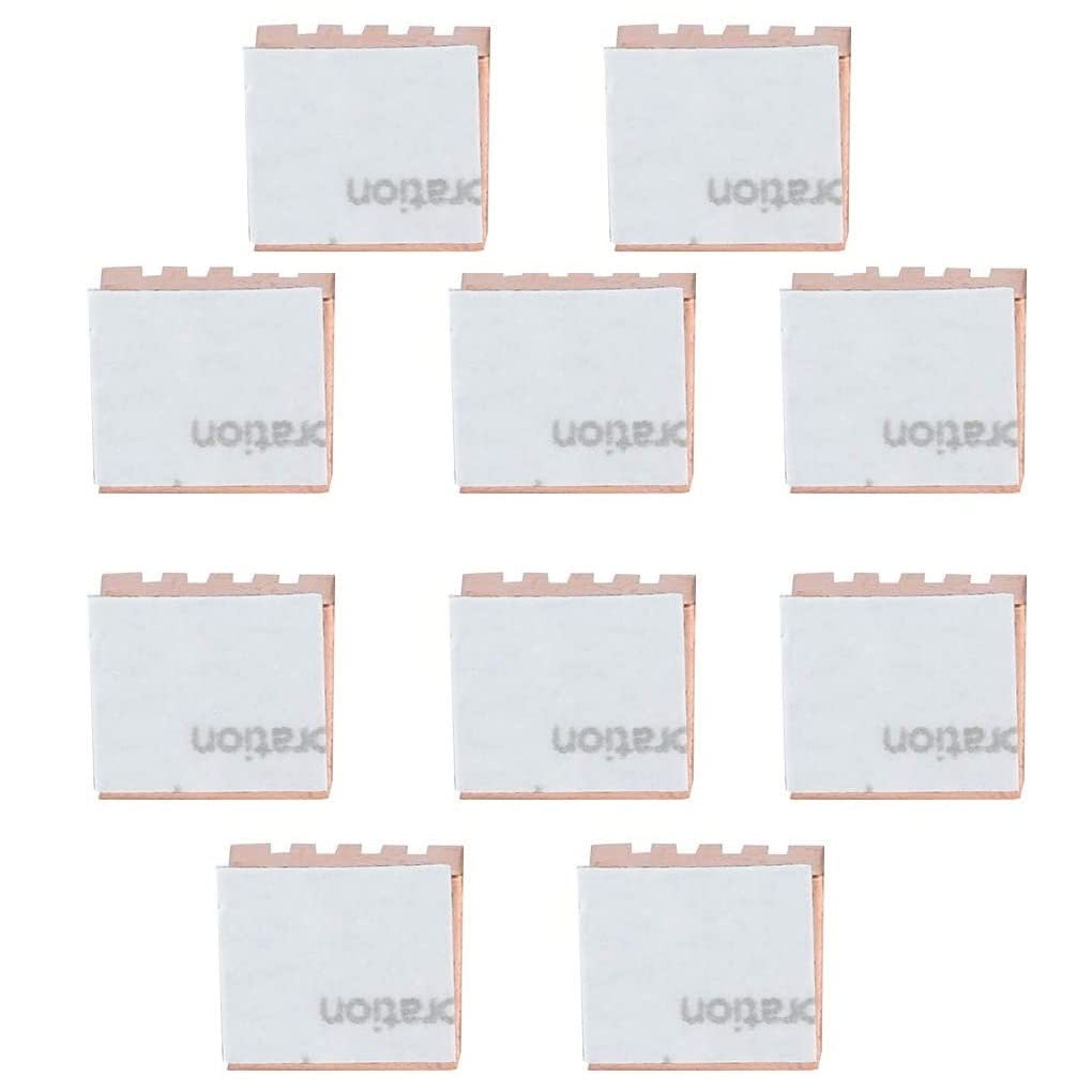 Easycargo 10Pcs 14Mm VRAM Copper Heatsink + Thermal Conductive Adhesive Tape for Cooling Cooler GPU Chips VRAM VGA RAM GPU (14Mmx12Mmx5Mm) (Copper 14Mm) image number 3