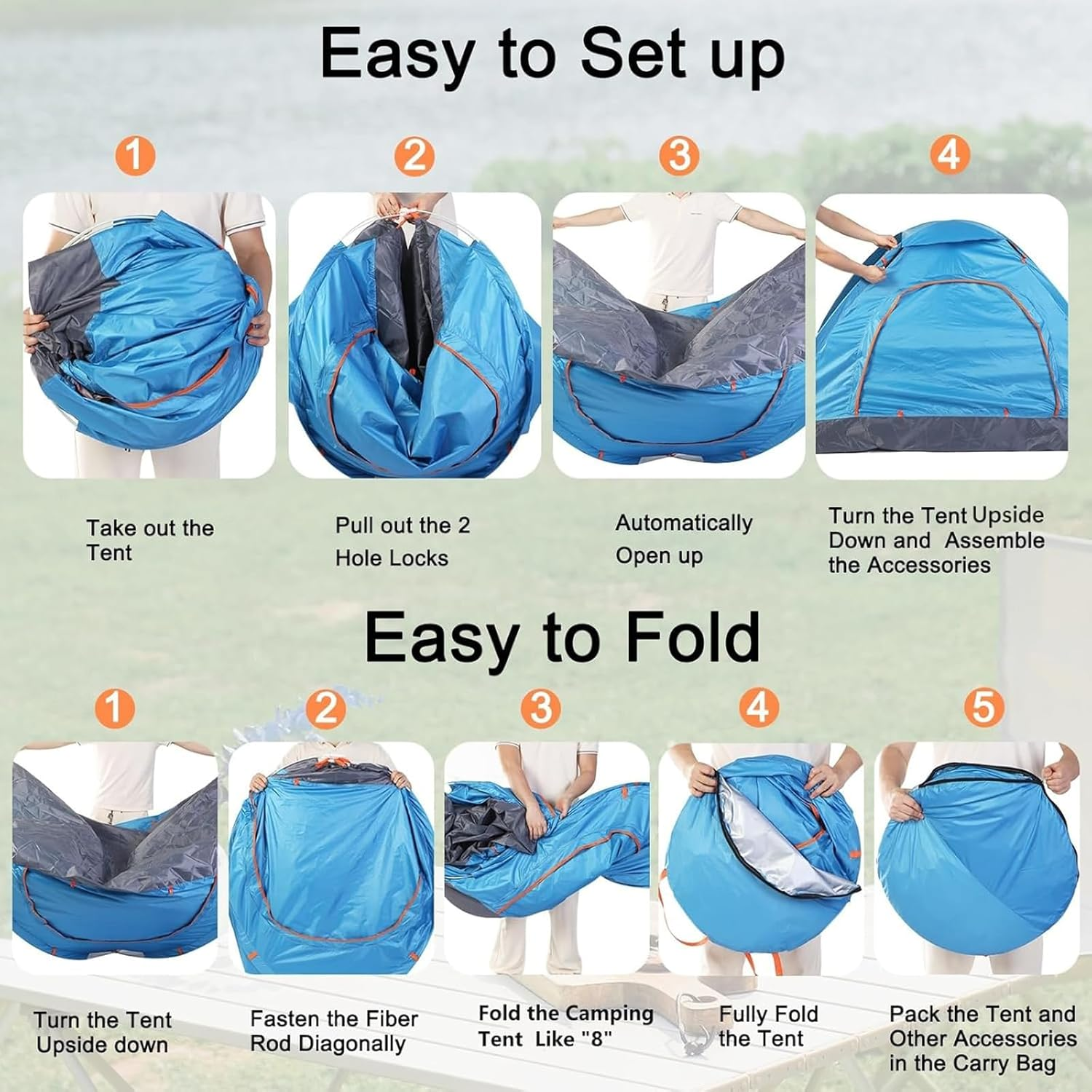 Camping Tent,Heyinova Pop up Beach Tent 2-3 Person,Easy Setup,With Carrying Bag,Pop up Tents Desert Camping,Weatherproof Tents for Festivals, Backyard, Sleepovers ﻿ image number 1