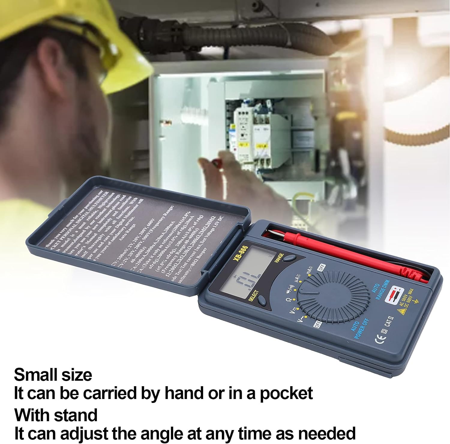 Voltage Tester, Pocket Small Size and Lightweight High Accuracy Multimeter for Measuring Voltage Resistance Current for Automotive image number 4