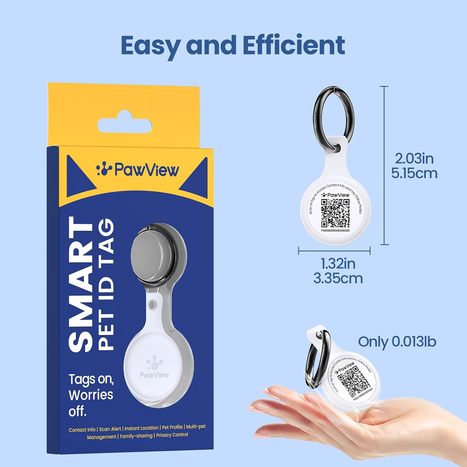 Smart Pet ID Tag with QR Code, Pet Tag, Dog Tracker, Dog Tag, Cat Tag, Smart NFC Pet Tag, Digital Profile Tracking, Contact Information, Scan Alert, Instant Location image number 2