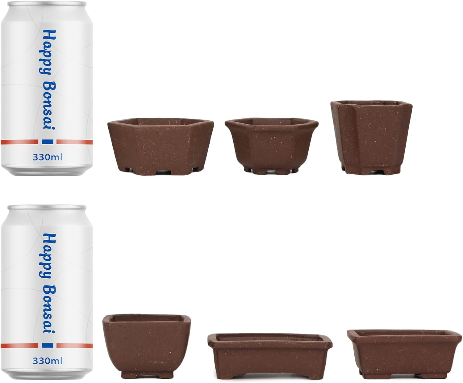 Happy Bonsai 6 Pc Zisha Mini Bonsai Pots 2" Width image number 5