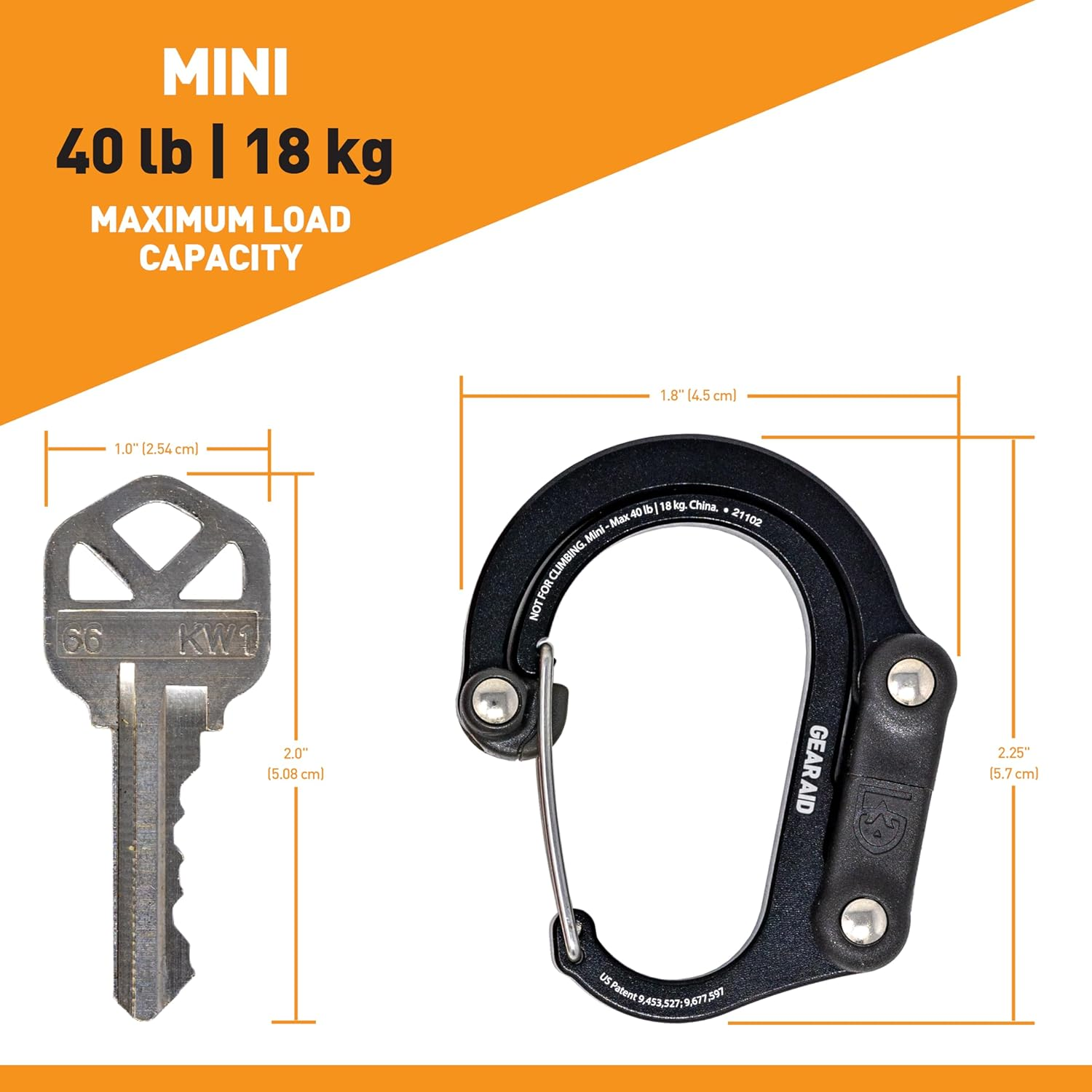 Gear AID HEROCLIP (Mini) Carabiner Gear Clip and Hook, for Hanging Bags, Purses, Lanterns, Strollers, Tools, Helmets, Water Bottles, and More image number 5