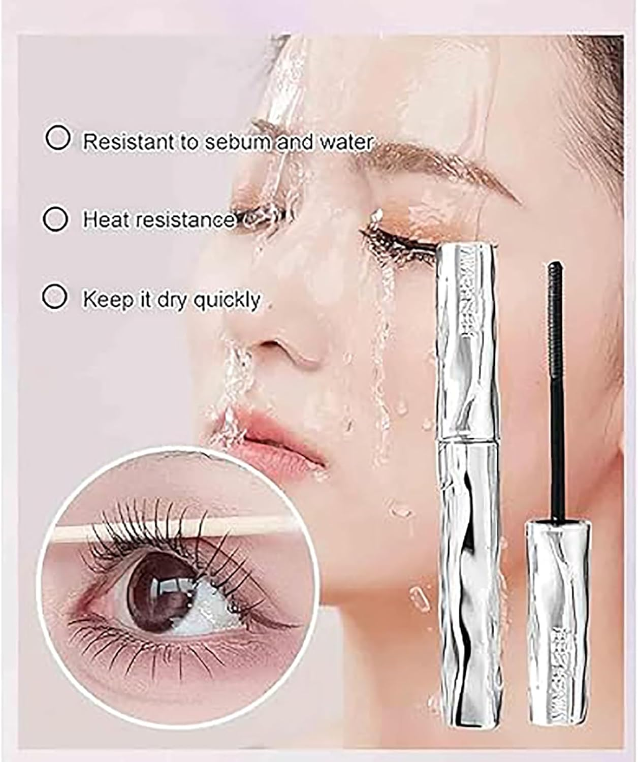 Laidanyou Mascara, Laidanyou Small Steel Mascara, 3D Curling Eyelash Iron Mascara, Enlarge Your Eyes Small Steel Tube Mascara, Waterproof & Sweatproof Lengthening & Curling Mascara (1)