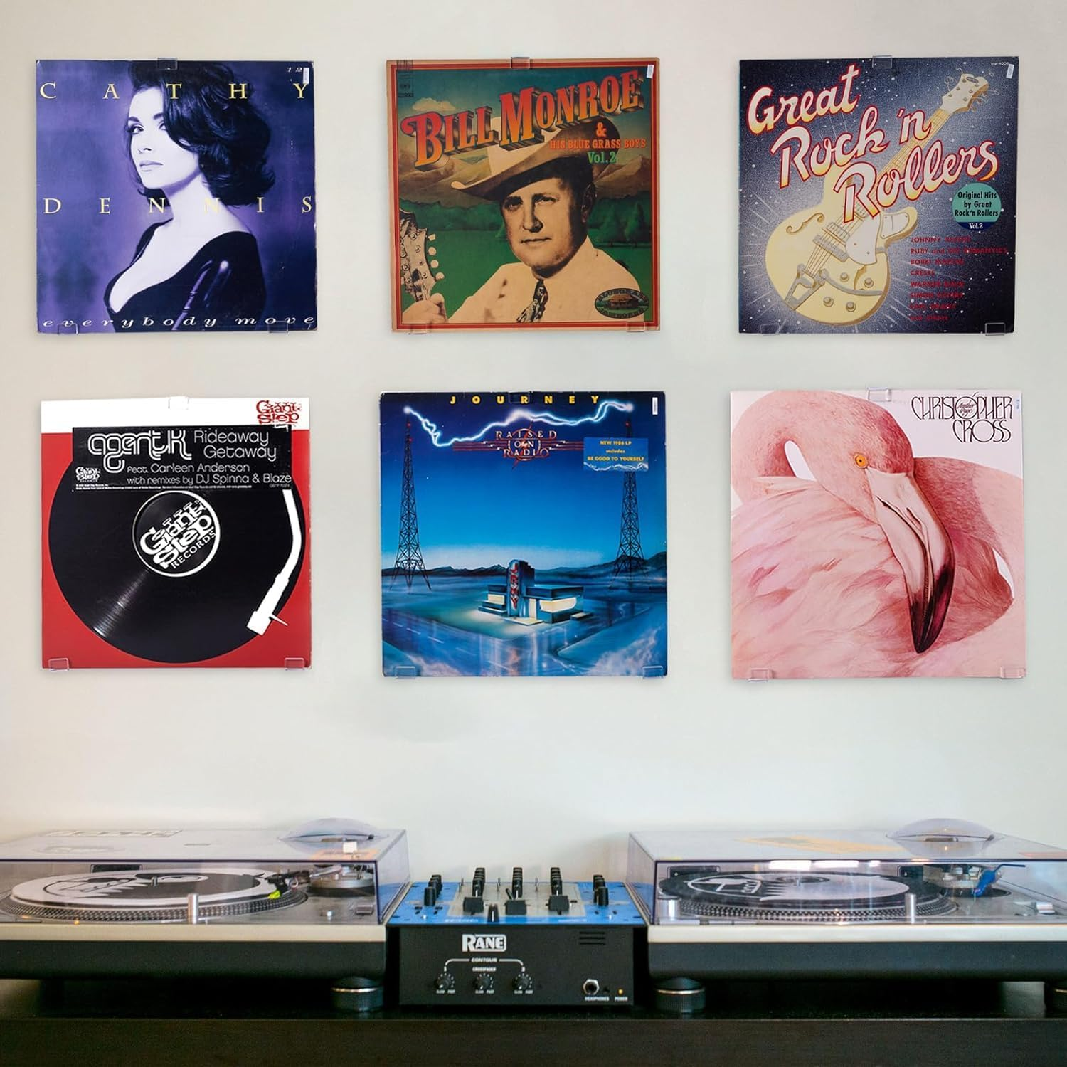 Vinyl Record Wall Mount, 18 Pcs Album Shelves Wall Mounted Display, Vinyl Display Holder Wall, Mini Acrylic Album Record Holder for Home Decor & Record Storess image number 2