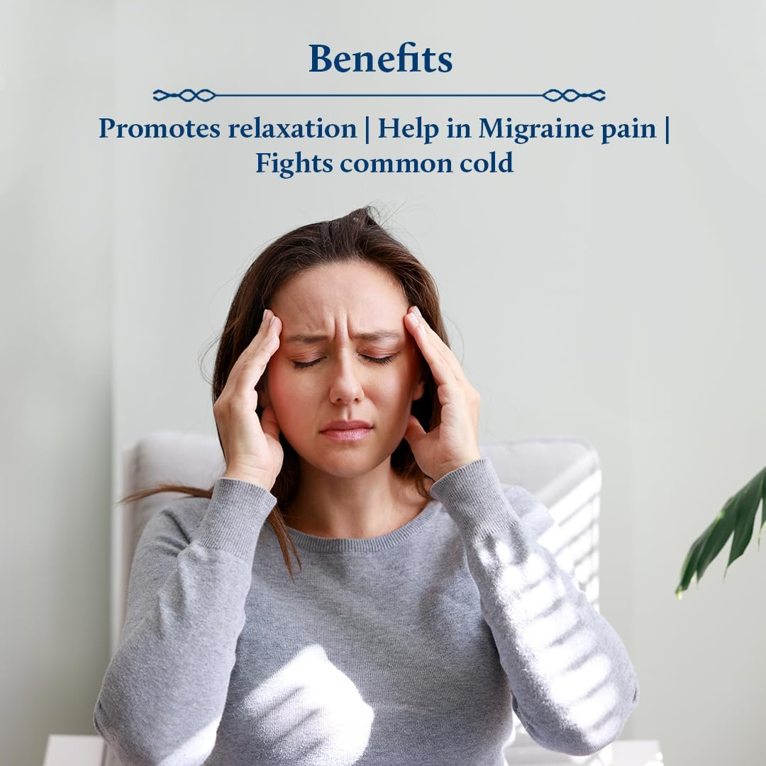 Blue Nectar Destress Oil Roll On, for Relief from Headache, Migraine & Sinusitis,9Ml