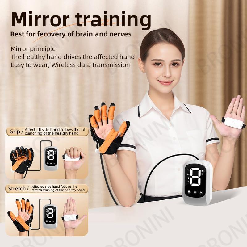 Rehabilitation Robot Glove for Stroke Recovery, Robotic Hand Therapy Glove for Hand Fingers Strength Training Device for Hemiplegia for Hand Mobility & Rehab Training (Left Hand-M) image number 6