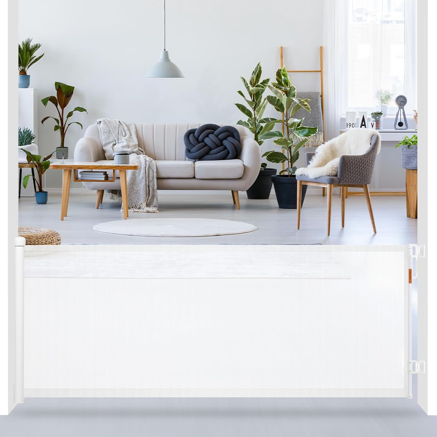 Retractable Safety Gate - Upgraded Stair Gates for Dogs, 180X86Cm Stair Safety Gates Pets, Easy Operation Dog Gate, Stair Gates for Baby/Pet Indoor Outdoor image number 1