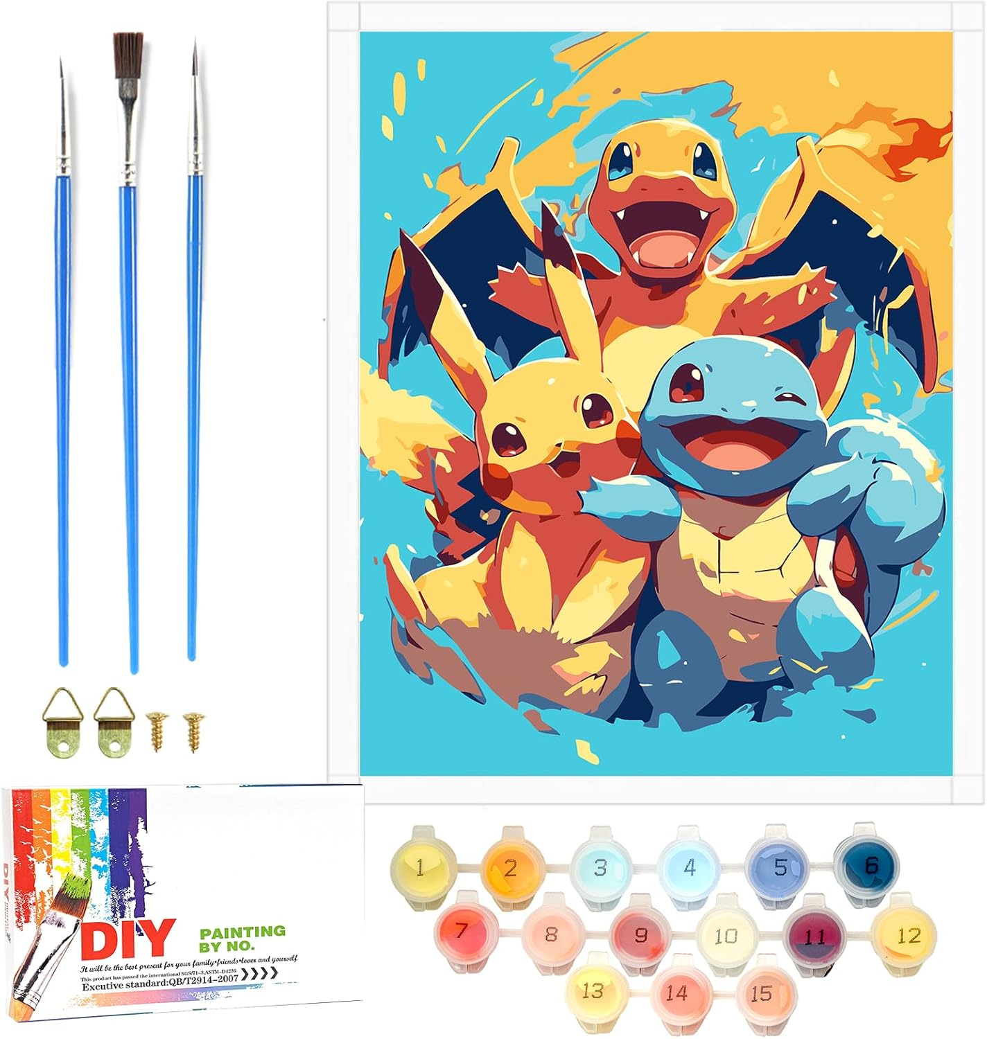 Lixkuokuo Painting by Numbers for Children from 6 Years, Junior and Adult Beginners, 40 X 50 Cm Large Cartoon Anime Painting Craft Set with Canvas Brushes Acrylic Paints, DIY Painting Kit for Boys