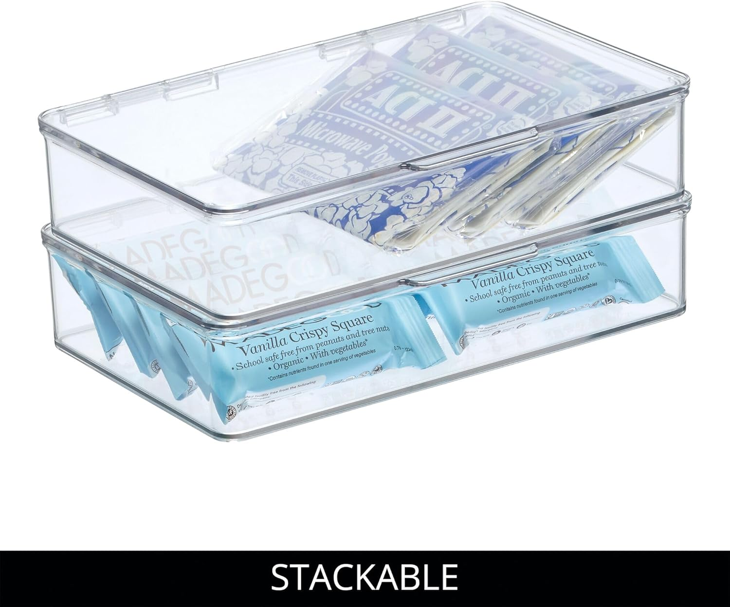 Interdesign Cabinet/Kitchen Binz Stackable Kitchen Storage Container, 7.1" X 10.7" X 2.3", Clear image number 6