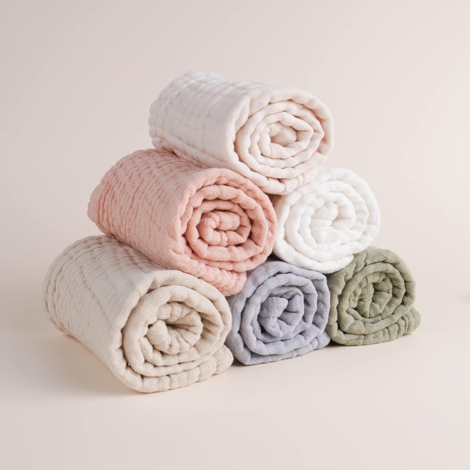 ZONEY Baby Burp Cloths Sets for Unisex Baby, 6 Pack 100% Cotton Washclothes for Newborn, Large 20''X10'' Extra Soft and Absorbent for Baby Girls and Boys image number 4