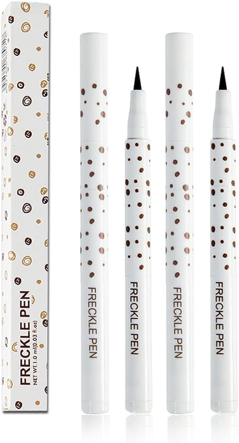 Wimode 2 Colors Freckle Pen Waterproof Long-Lasting Quick Dry Small Spot Natural Lifelike Freckle Makeup Pen (Light Brown)