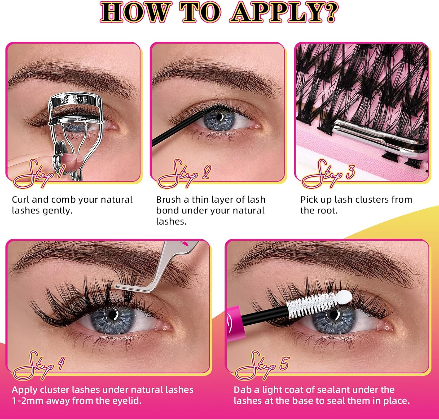 Lash Clusters Wispy 300PCS Eyelash Clusters 30D 40D Lashes Clusters 9-16Mm Cluster Eyelash Extensions Individual Lashes Soft Eyelashes Clusters with Thin Band False Eyelashes at Home(D-Mix10-18Mm)