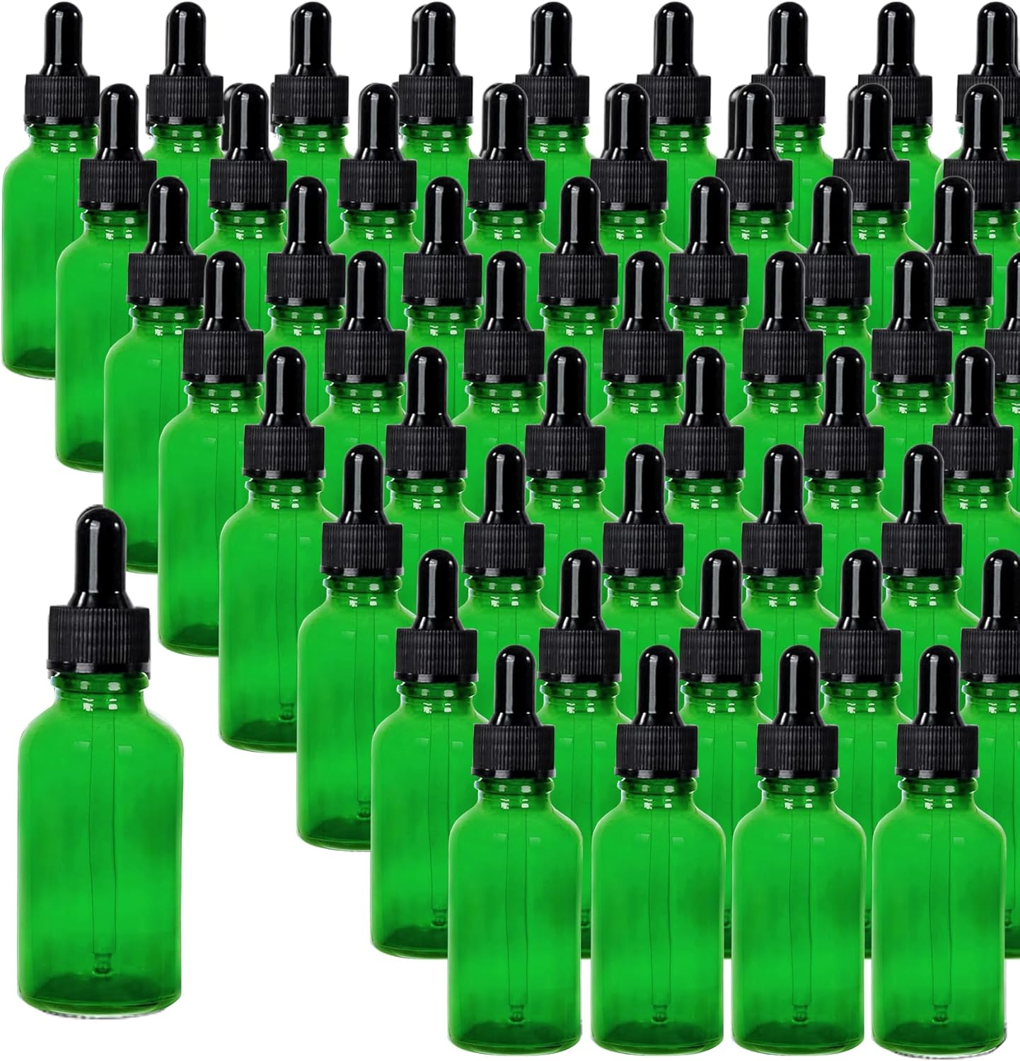 Easeen 48 Pack 1Oz Glass Dropper Bottles, Green Eye Dropper Bottles with Glass Droppers for Essential Oils, Perfumes (30Ml, Green) image number 5