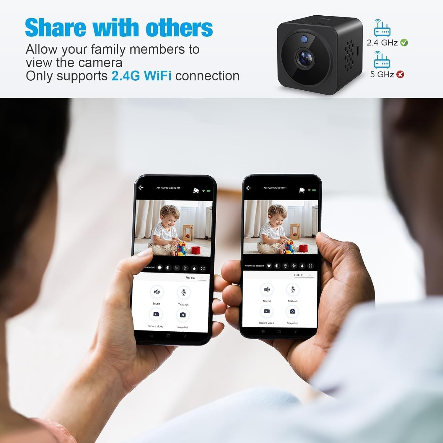 2025 Upgraded 4K Hidden Camera Spy Camera with 32GB TF Card,1080P HD Mini Nanny Cam for Home/Office with Night Vision, App Control Wifi Indoor Security Cameras, Motion Detection, Wireless Remote image number 2