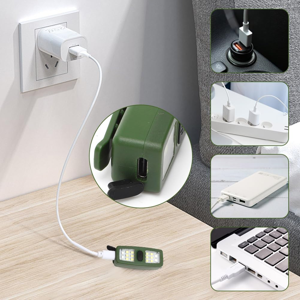 Yuragim LED Clip Lamp, Running Light, Small Headlamp, Pack of 2 USB Rechargeable Clip Lamp, Waterproof Running Light with 7 Light Modes for Camping, Hiking, Jogging, Climbing, Fishing, Backpack image number 5