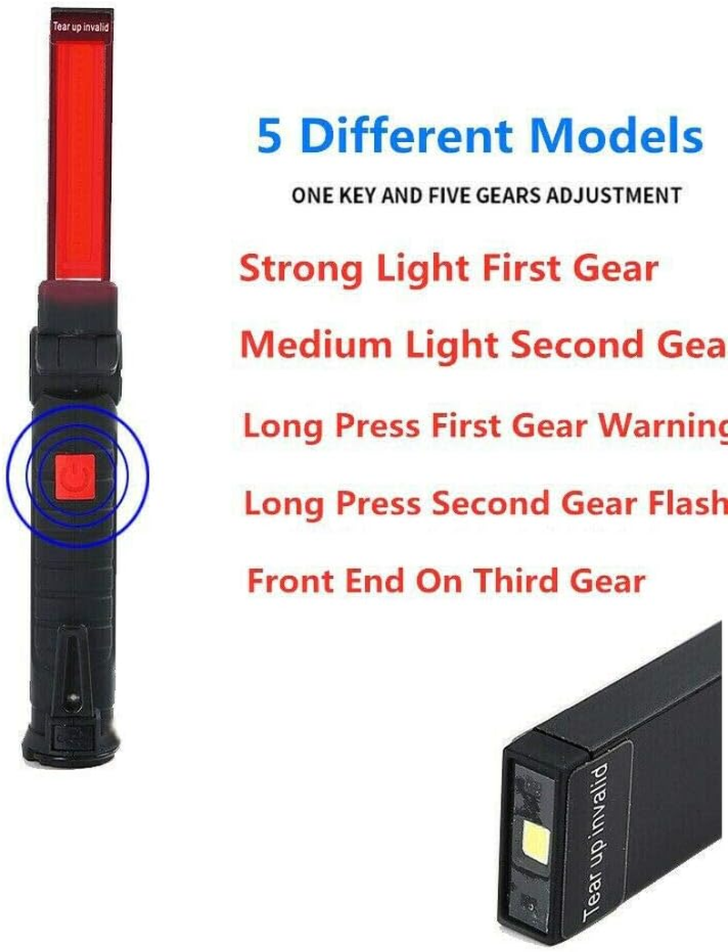 Rechargeable COB LED Hand Torch Flashlight Work Light Cordless Magnetic 1/2X (1X Big)