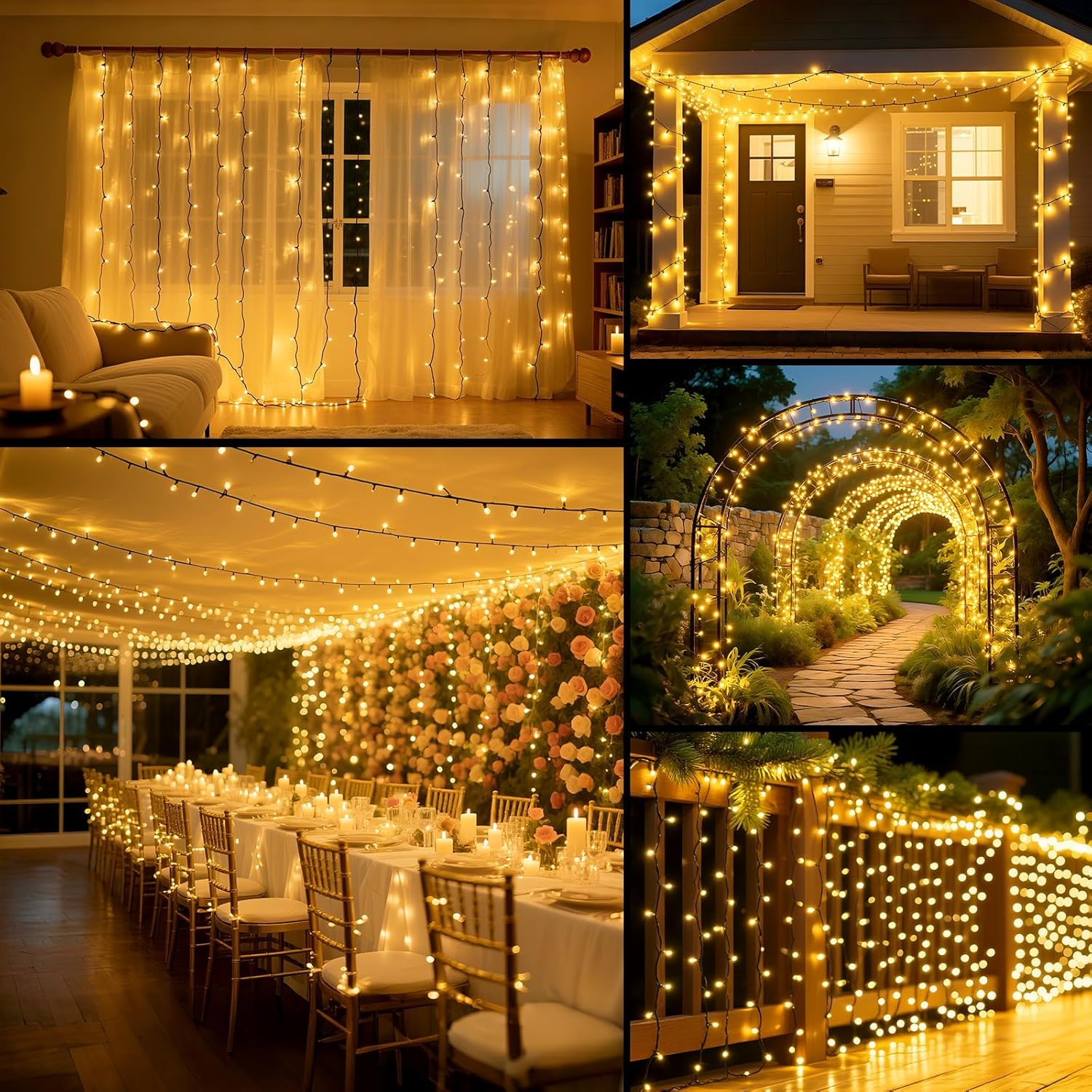 Christmas Lights & Fairy Lights, 30M 300 Leds USB String Lights with 8 Lighting Modes for Indoor Outdoor Bedroom Wedding Decor Party Christmas Tree Lighting (300Leds Warm) image number 5